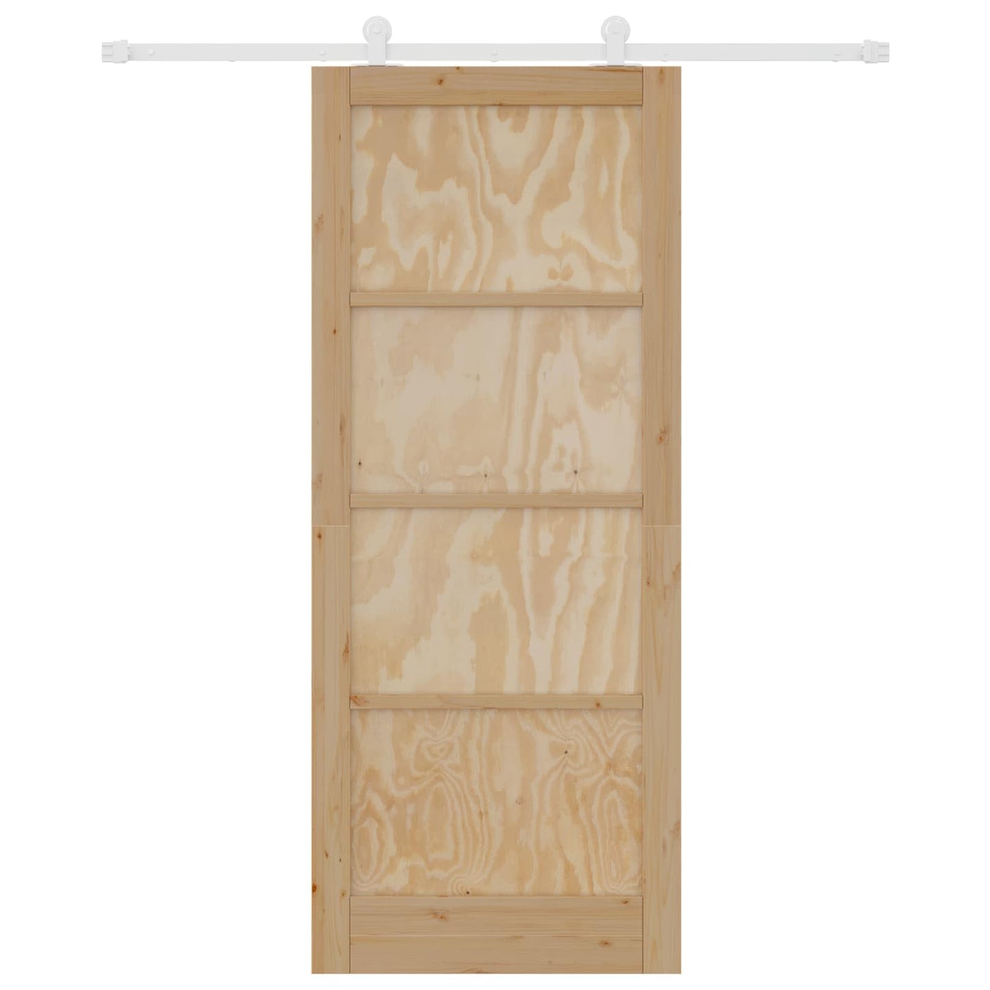 Schiebetür Natürlich und Weiß 86 x 211 cm Massives Kiefernholz