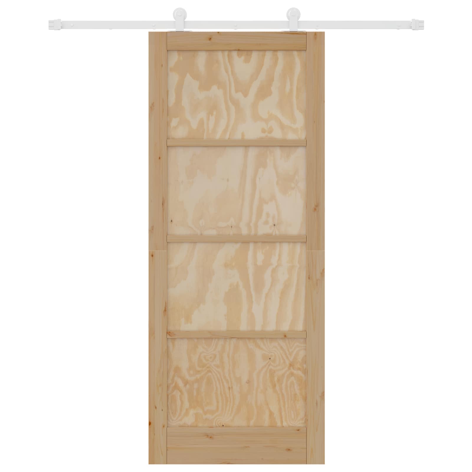 Schiebetür Natürlich und Weiß 86 x 211 cm Massives Kiefernholz