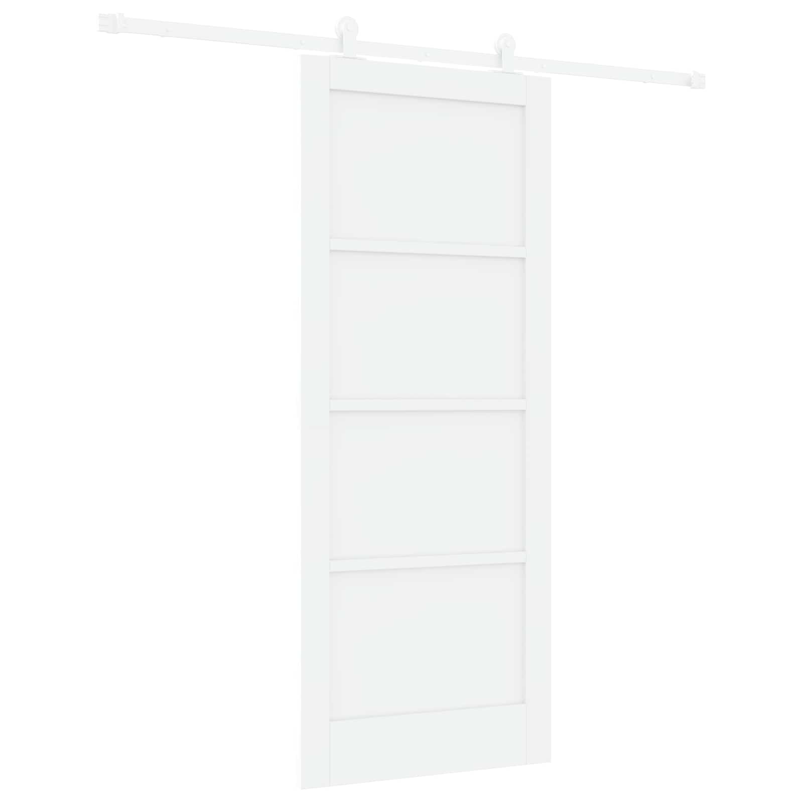 Schiebetür Weiß 83 x 202 cm Massives Kiefernholz