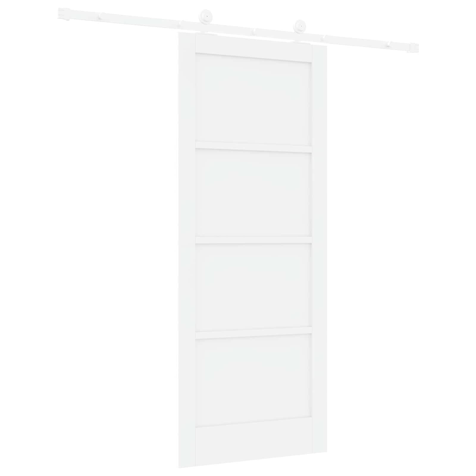 Schiebetür Weiß 83 x 202 cm Massives Kiefernholz