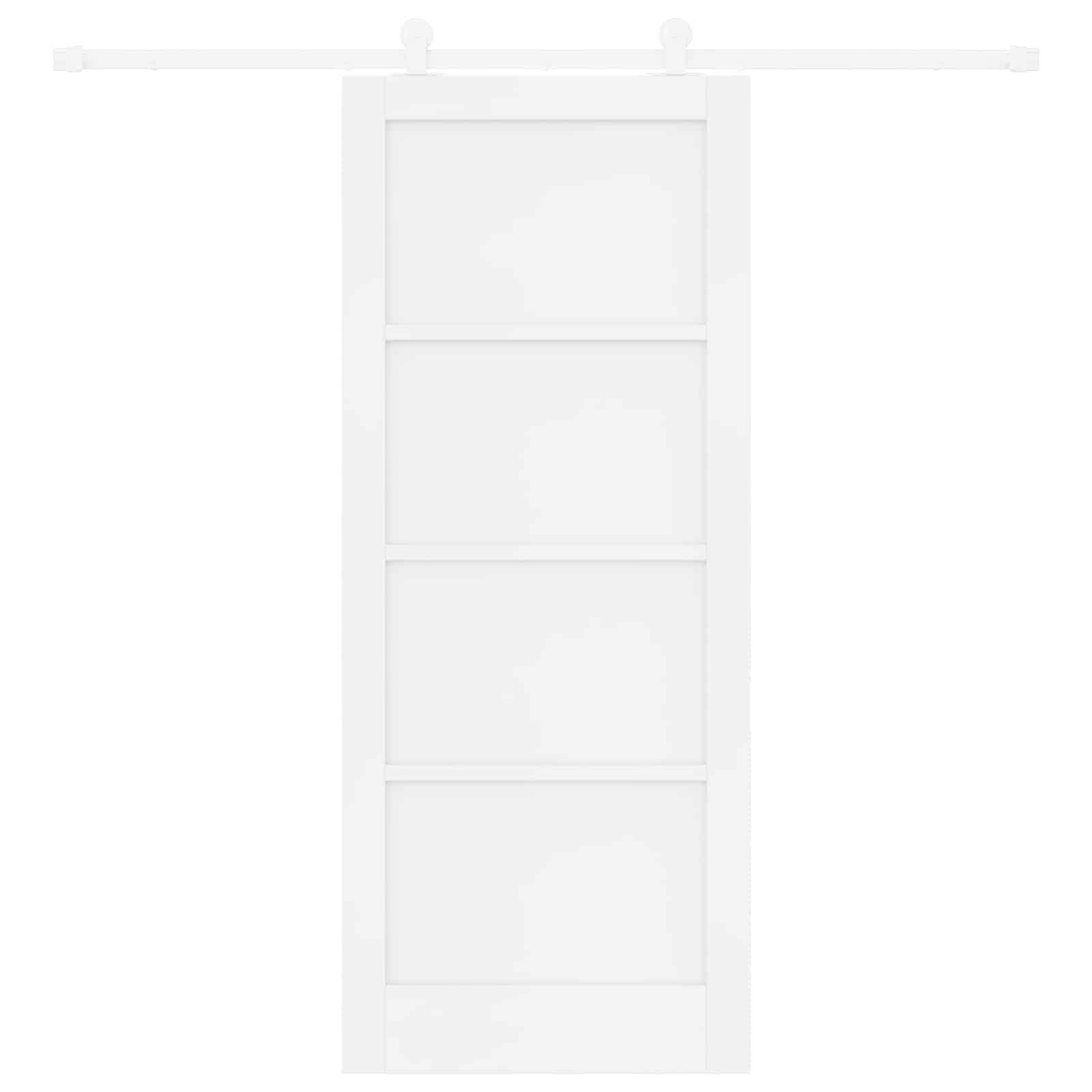Schiebetür Weiß 83 x 202 cm Massives Kiefernholz