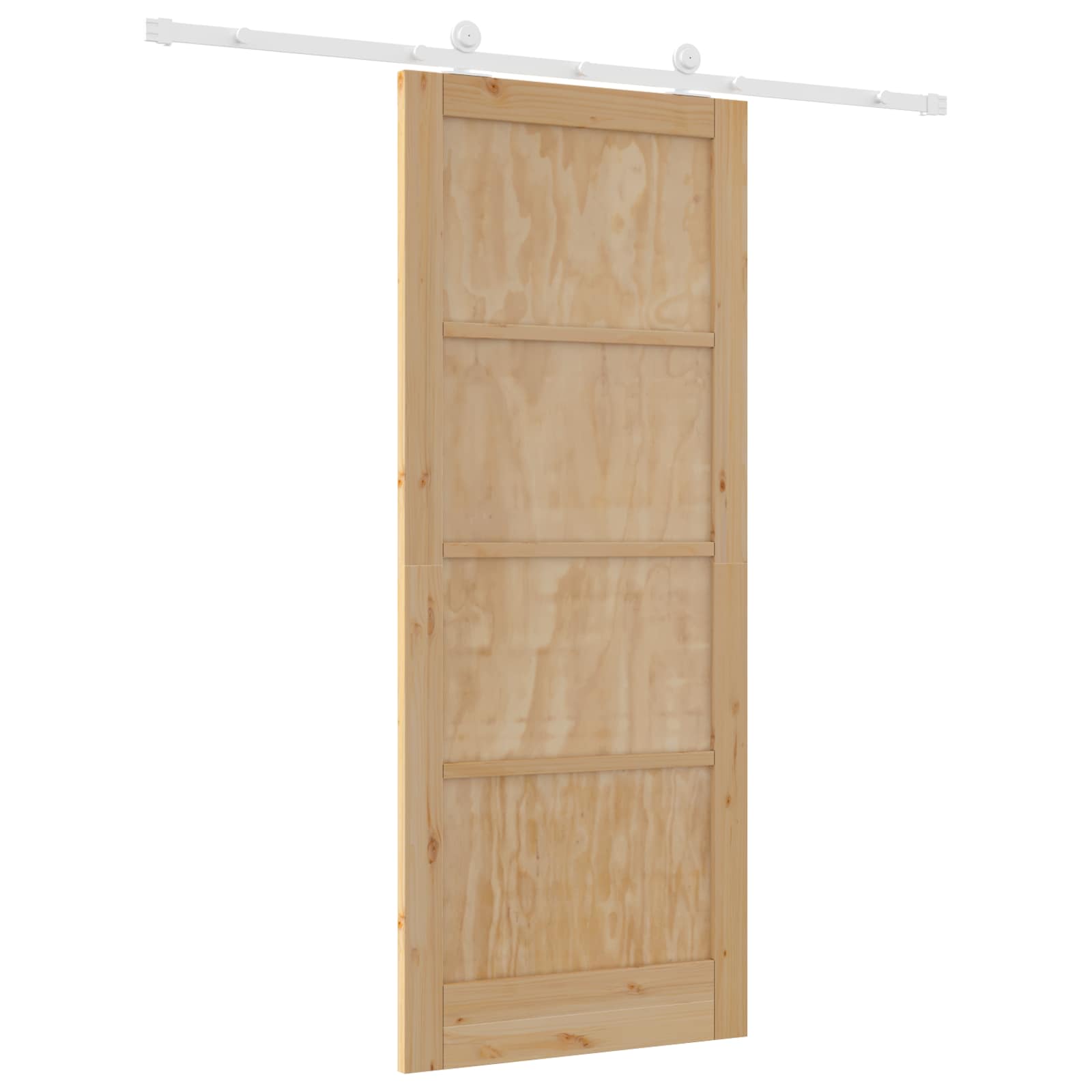 Schiebetür Natürlich und Weiß 86 x 211 cm Massives Kiefernholz