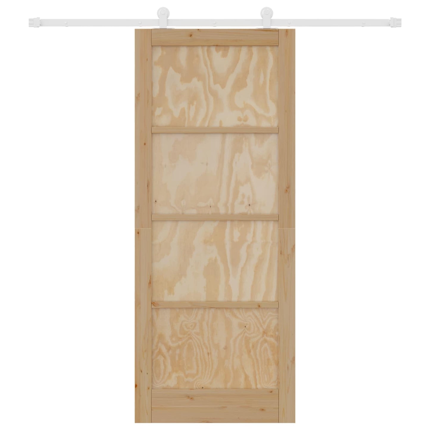 Schiebetür Natürlich und Weiß 86 x 211 cm Massives Kiefernholz