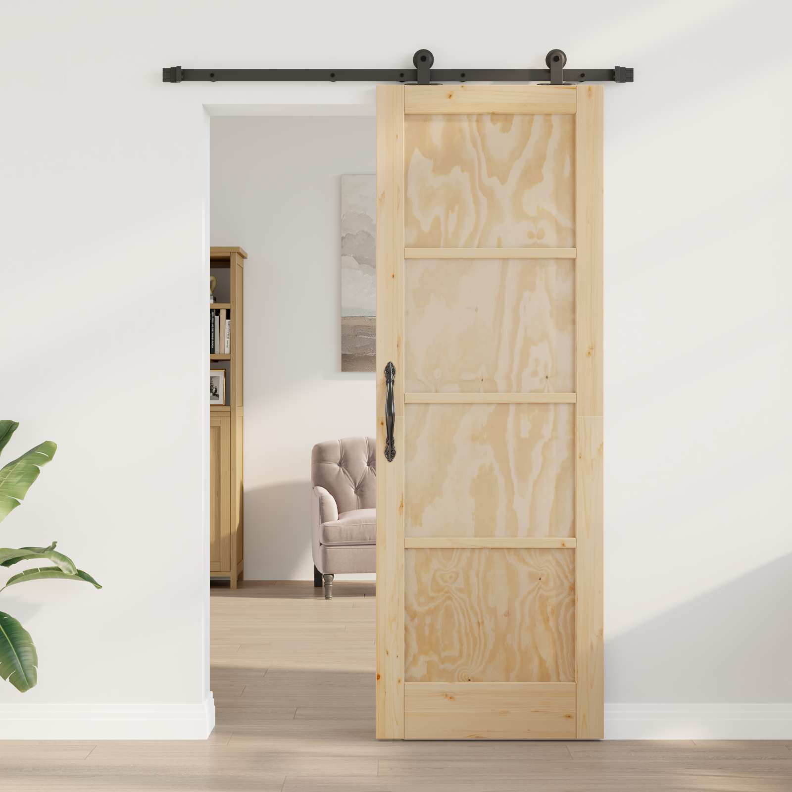 Schiebetür ORKDAL Natur 73,5 x 211 cm Massives Kiefernholz