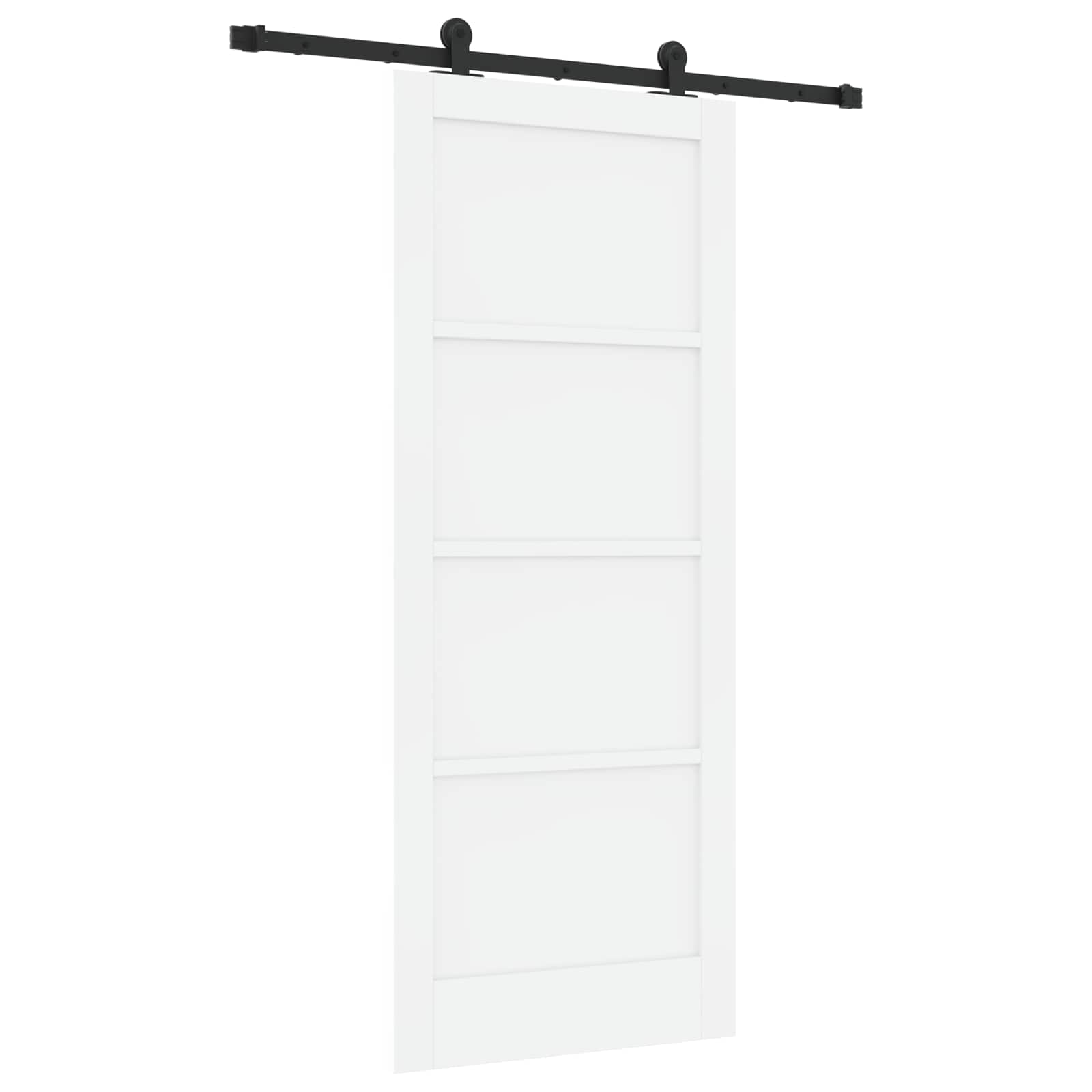 Schiebetür ORKDAL Weiß 83 x 202 cm Massives Kiefernholz