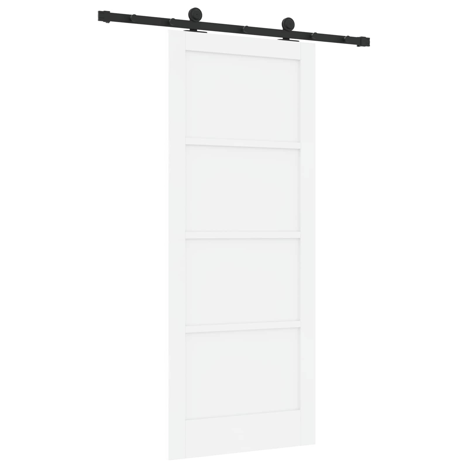 Schiebetür ORKDAL Weiß 83 x 202 cm Massives Kiefernholz