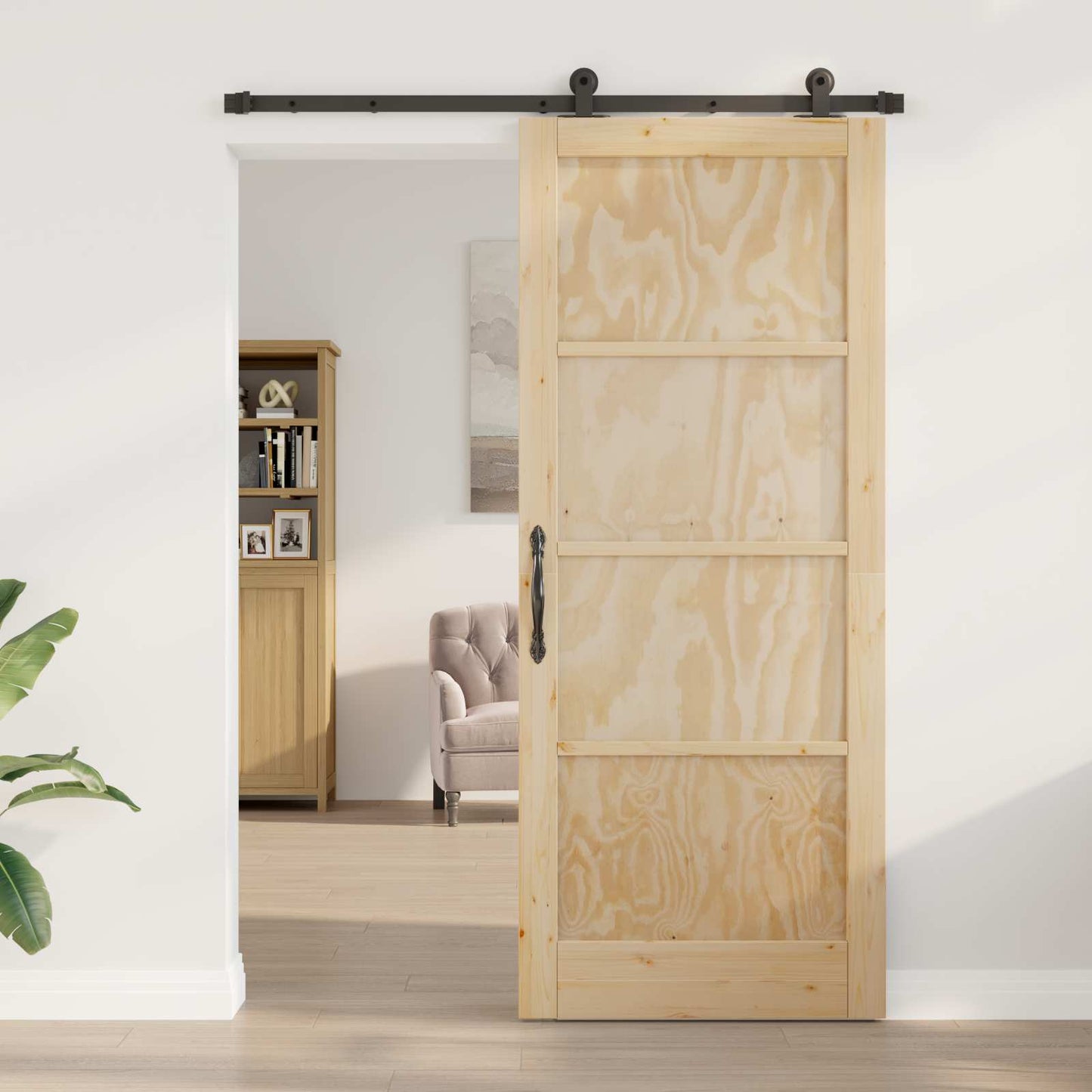 Schiebetür ORKDAL Natur 86 x 211 cm Massives Kiefernholz