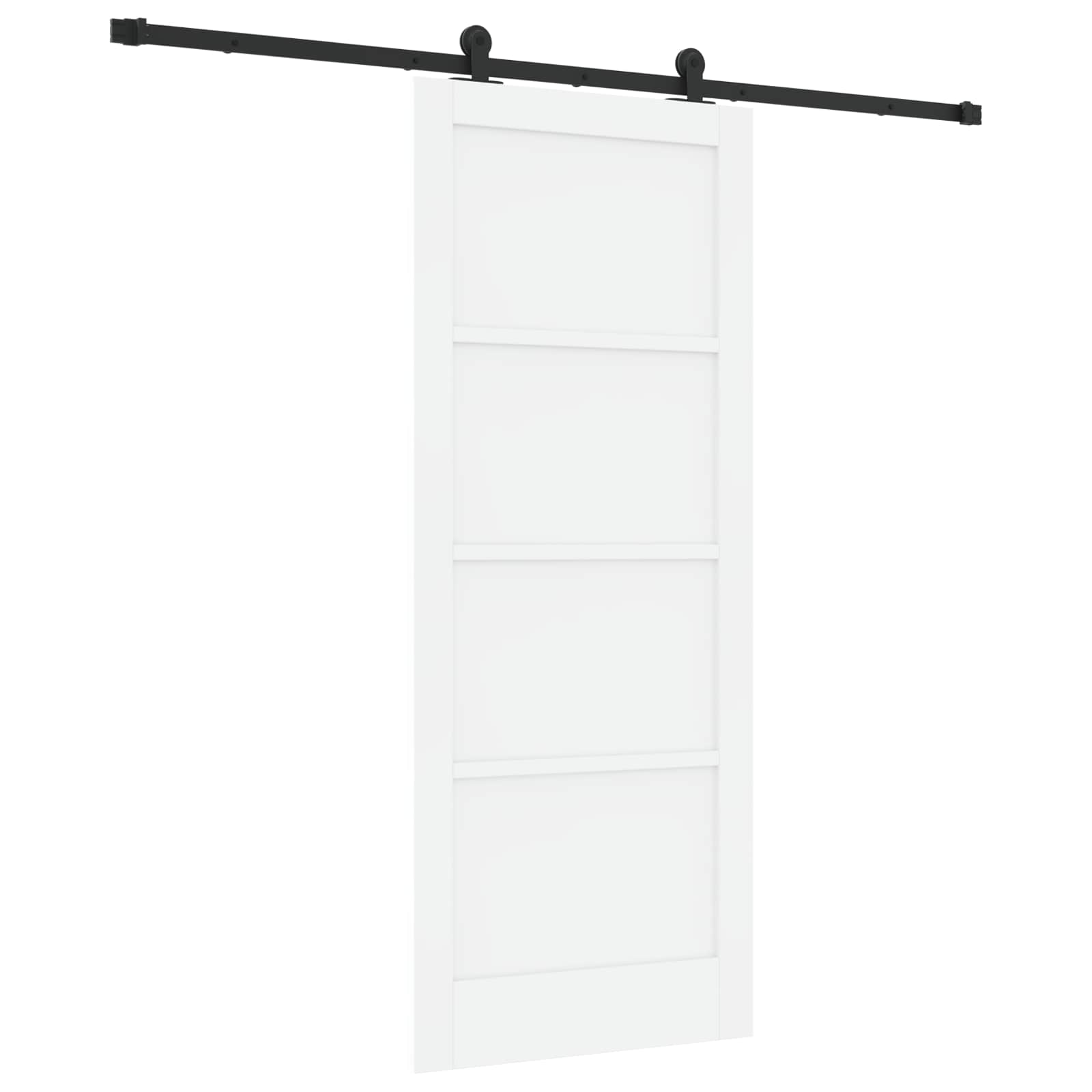 Schiebetür ORKDAL Weiß 83 x 202 cm Massives Kiefernholz