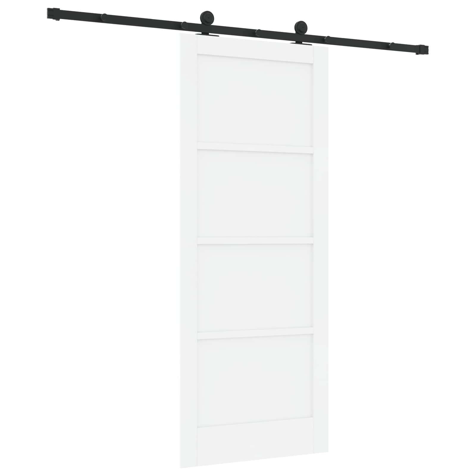 Schiebetür ORKDAL Weiß 83 x 202 cm Massives Kiefernholz