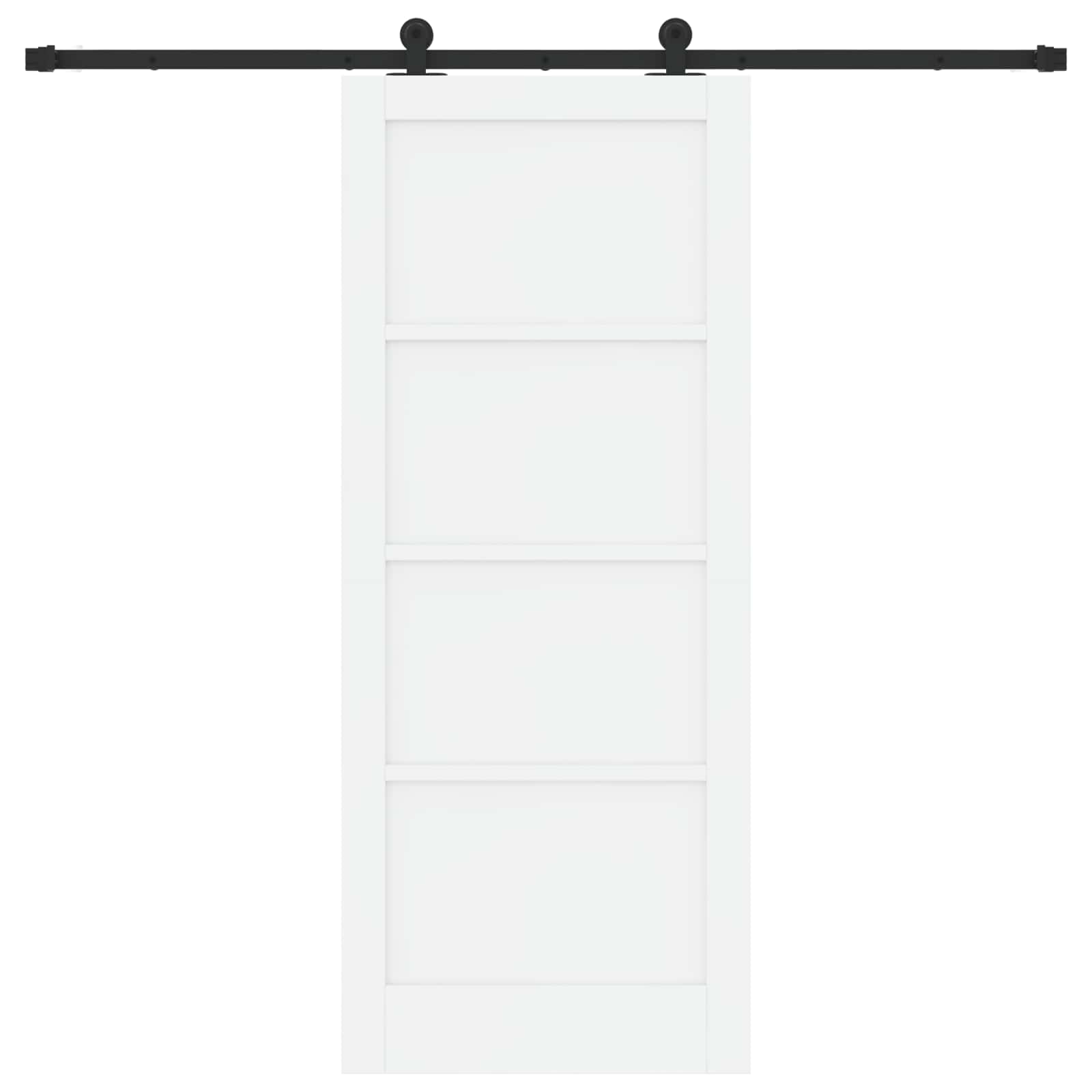 Schiebetür ORKDAL Weiß 83 x 202 cm Massives Kiefernholz