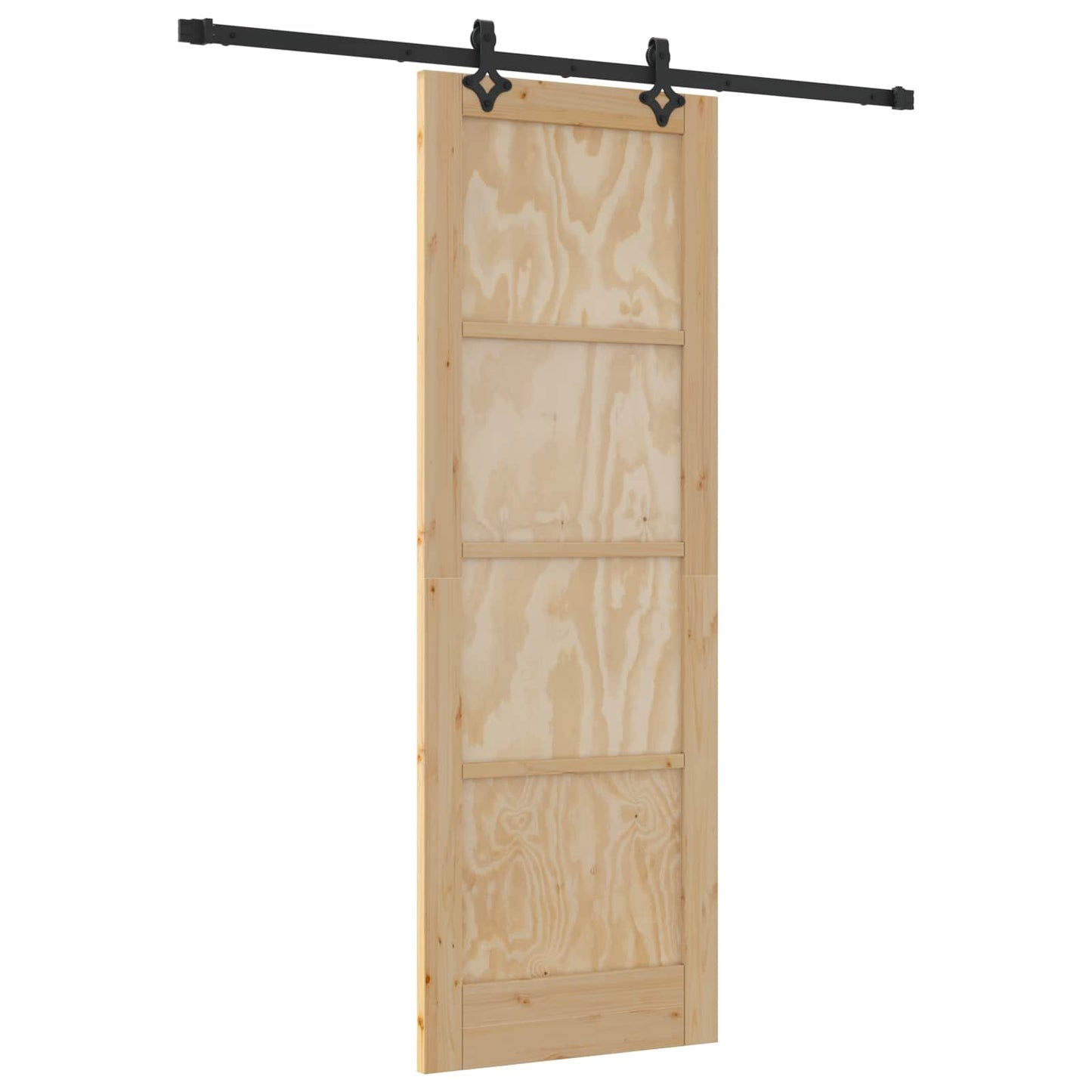 Schiebetür Natürlich und Schwarz 73,5 x 211 cm