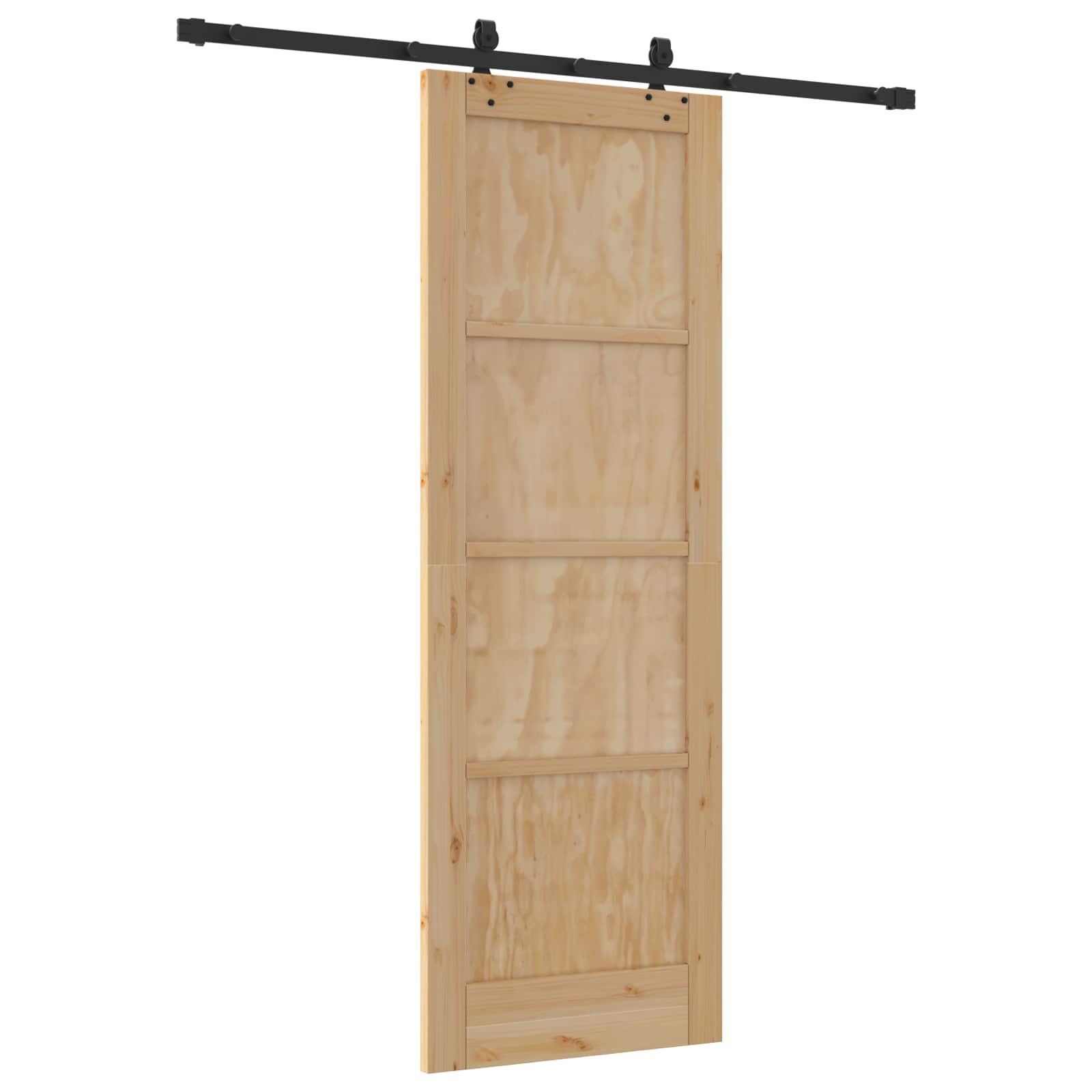 Schiebetür Natürlich und Schwarz 73,5 x 211 cm