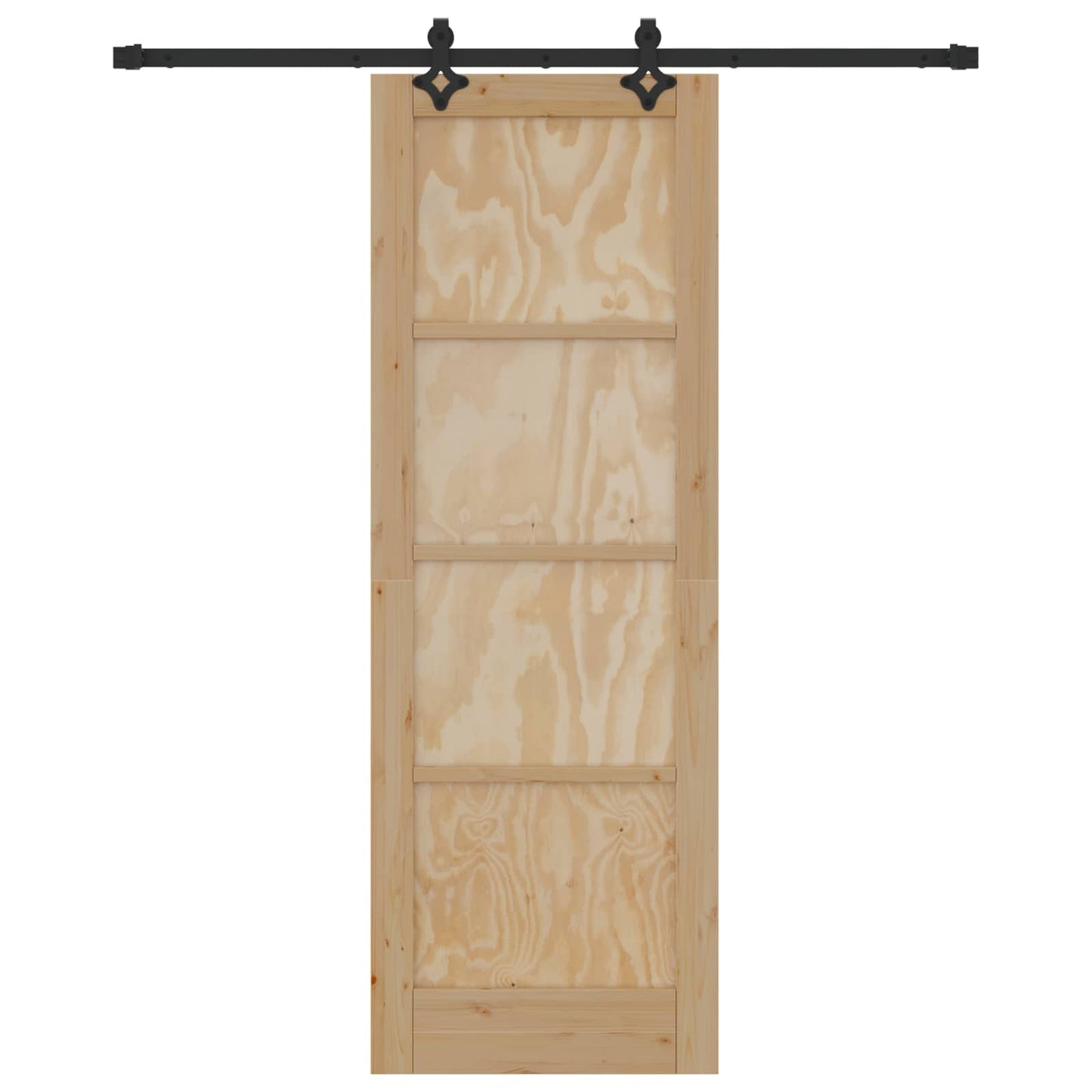 Schiebetür Natürlich und Schwarz 73,5 x 211 cm
