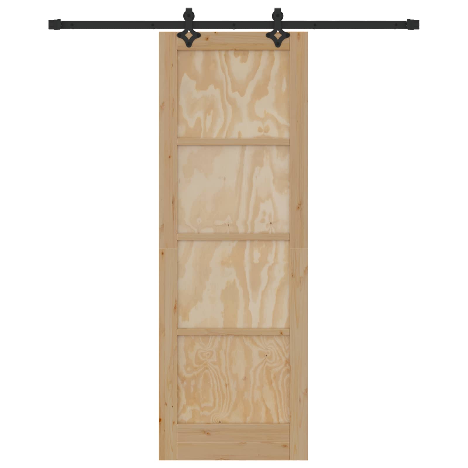 Schiebetür Natürlich und Schwarz 73,5 x 211 cm