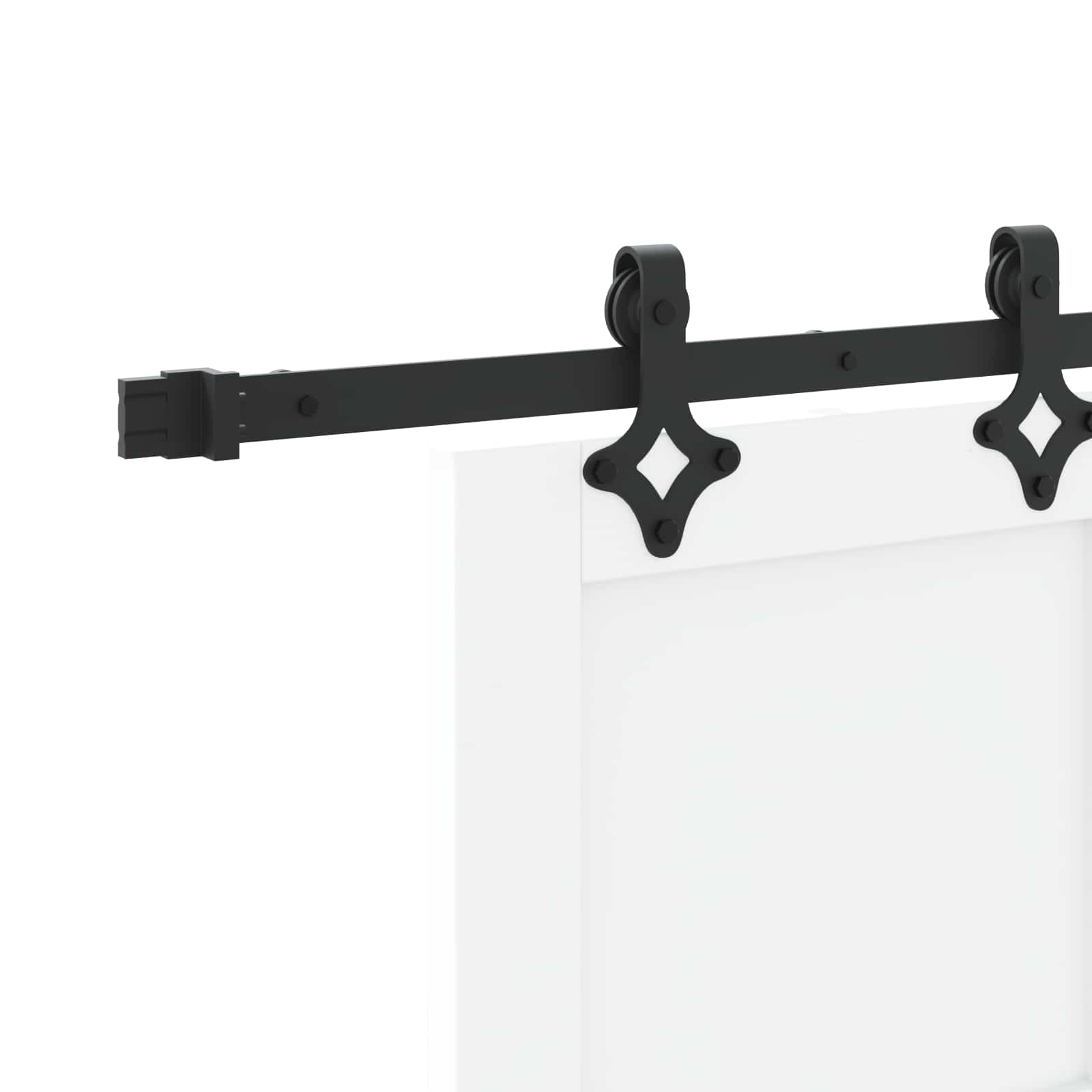 Schiebetür Weiß und Schwarz 83 x 202 cm Massives Kiefernholz
