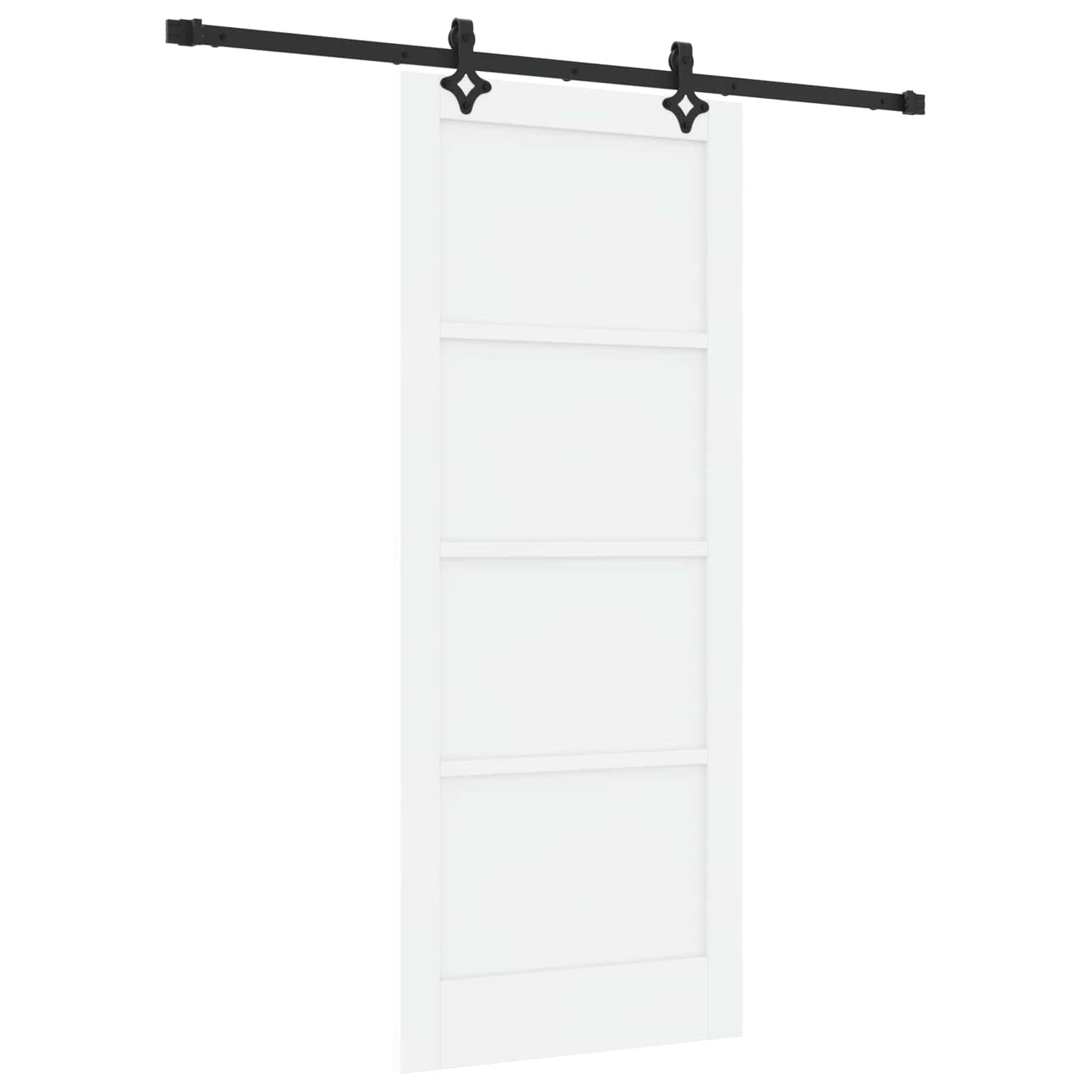 Schiebetür Weiß und Schwarz 83 x 202 cm Massives Kiefernholz