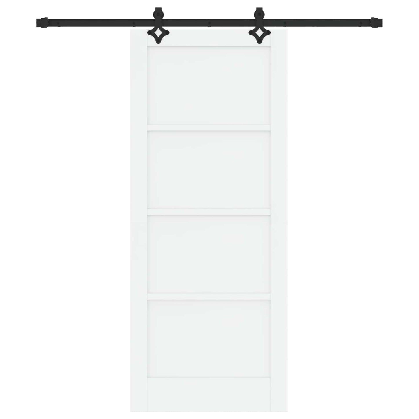 Schiebetür Weiß und Schwarz 83 x 202 cm Massives Kiefernholz