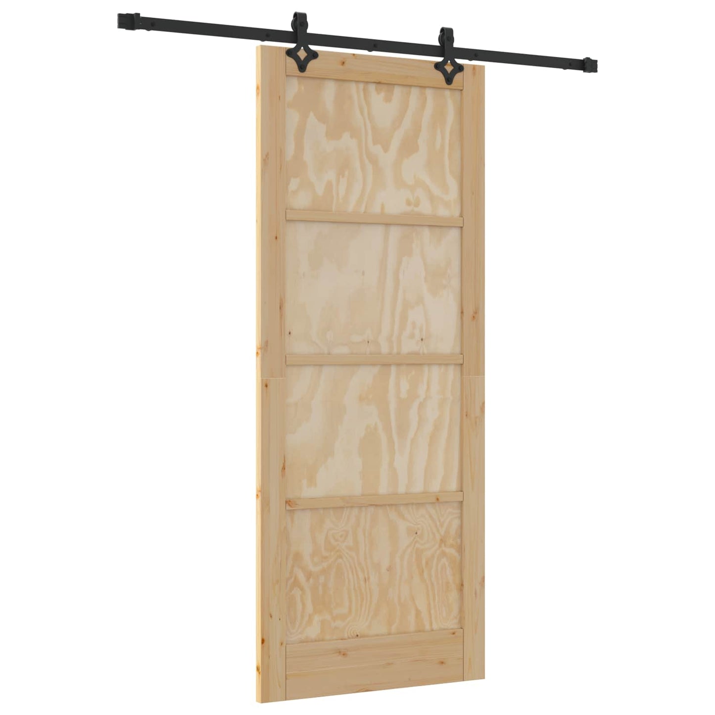 Schiebetür Natürlich und Schwarz 86 x 211 cm
