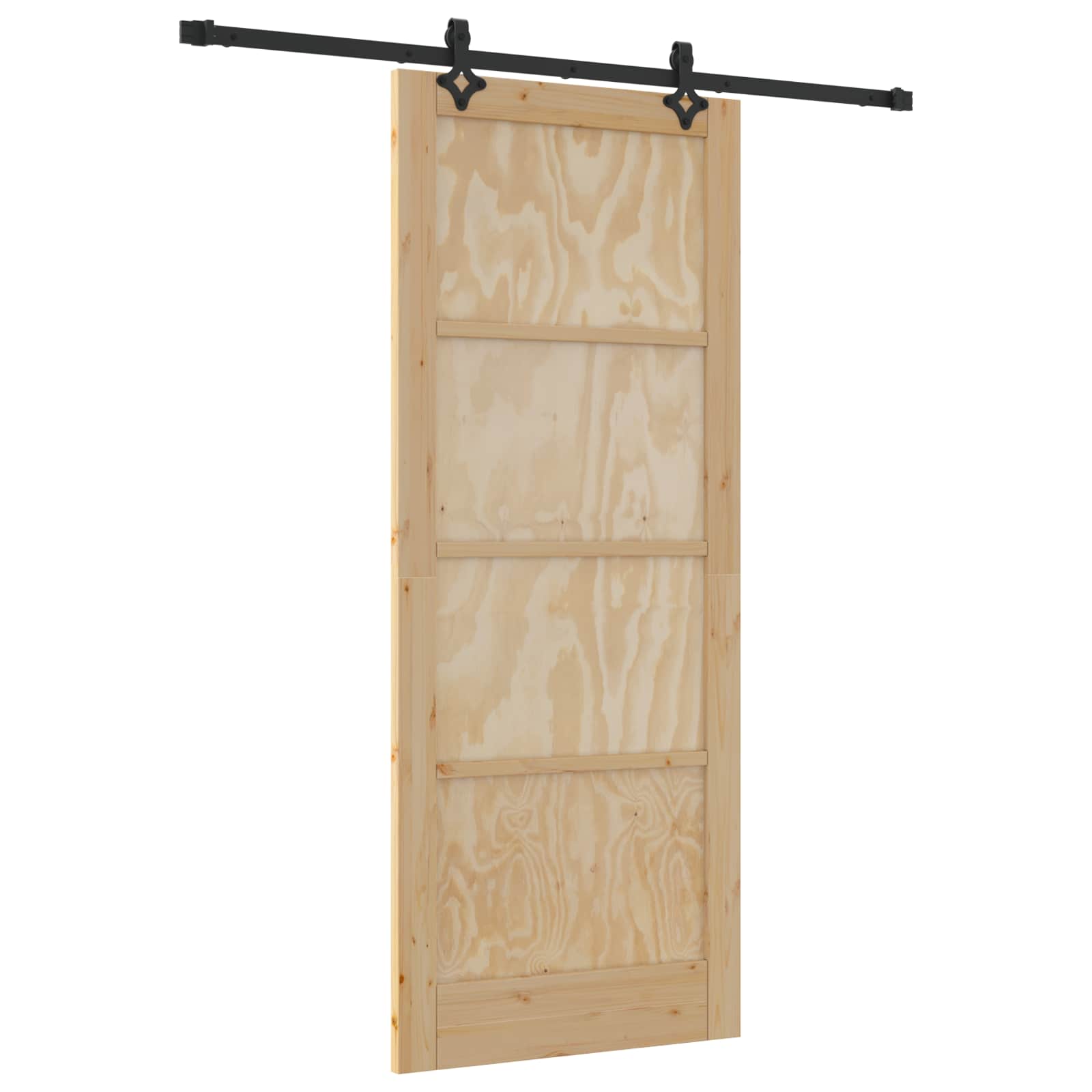 Schiebetür Natürlich und Schwarz 86 x 211 cm