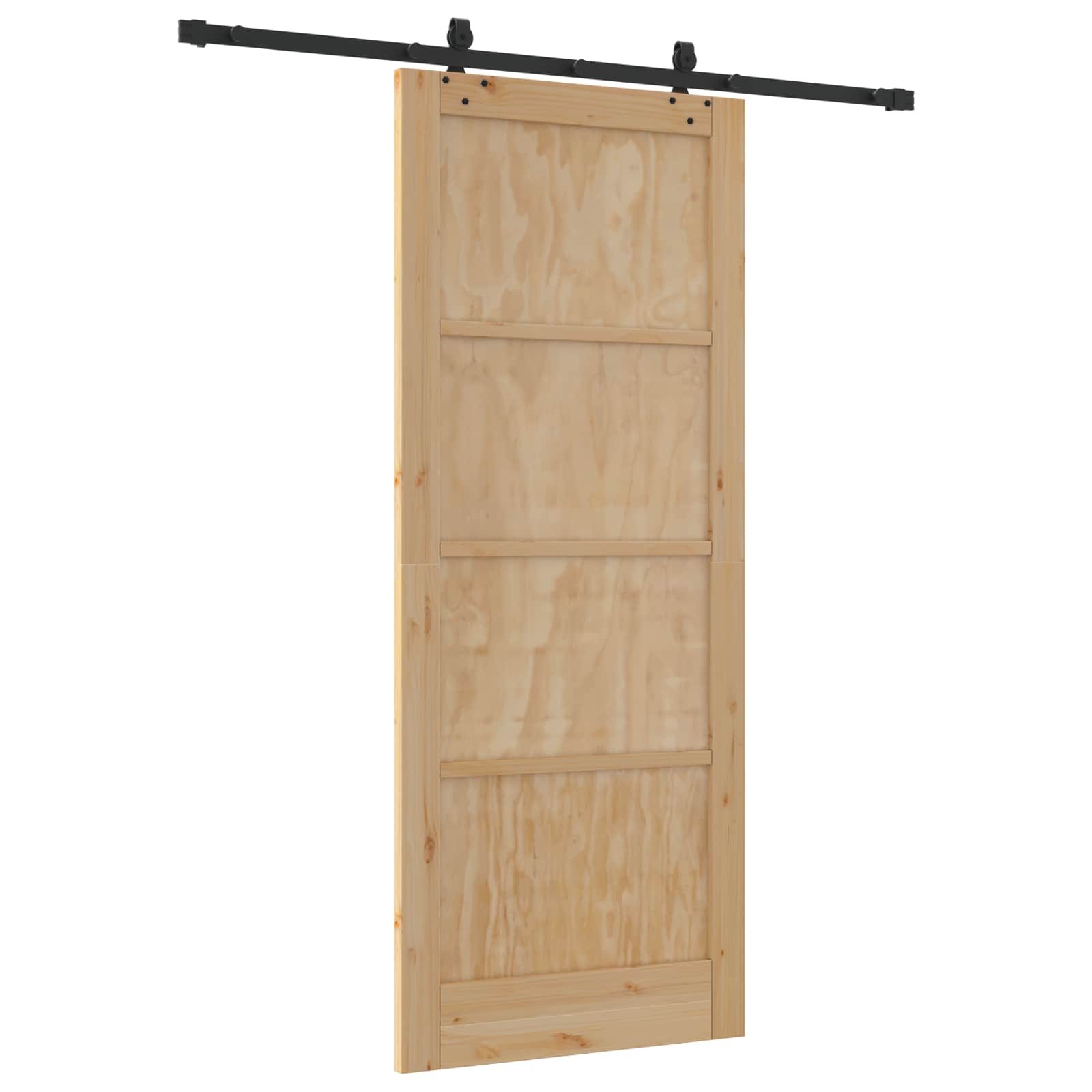 Schiebetür Natürlich und Schwarz 86 x 211 cm