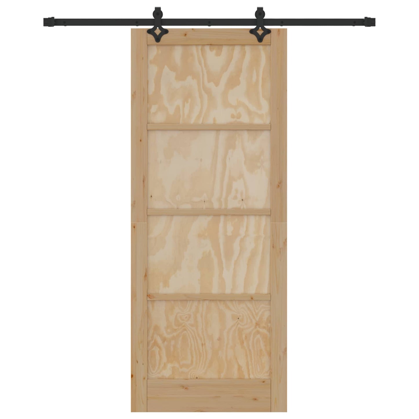 Schiebetür Natürlich und Schwarz 86 x 211 cm
