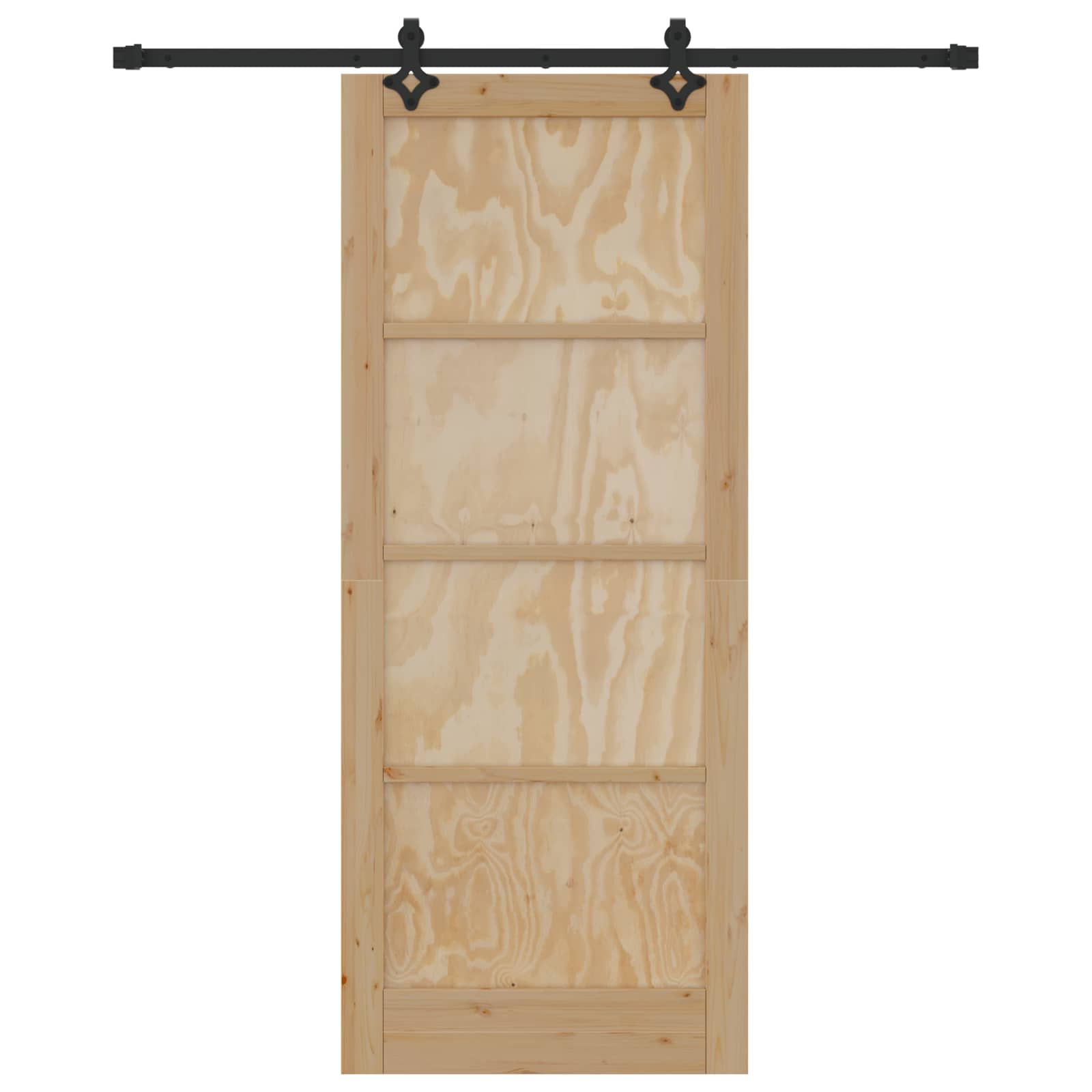 Schiebetür Natürlich und Schwarz 86 x 211 cm