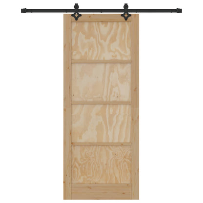 Schiebetür Natürlich und Schwarz 86 x 211 cm