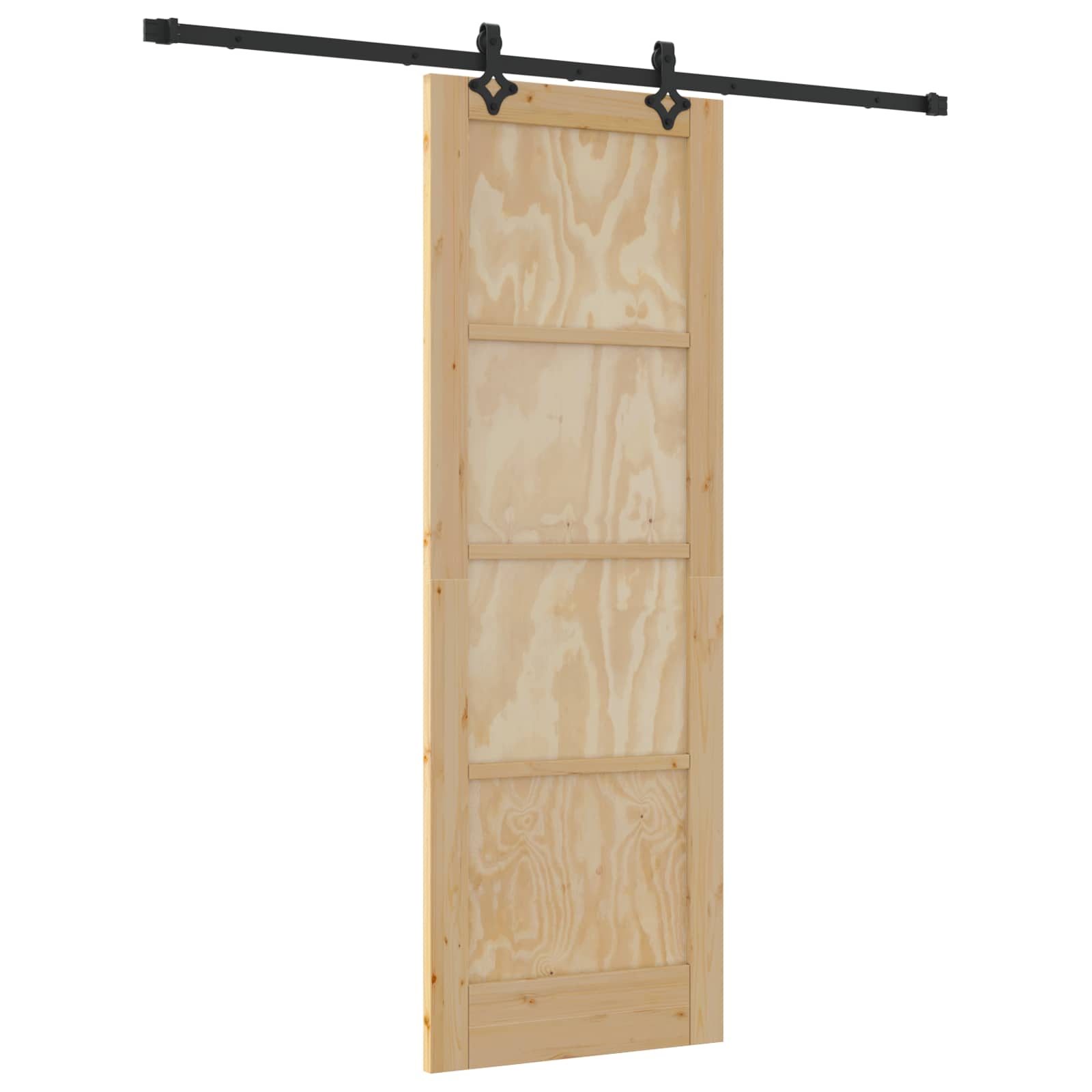 Schiebetür Natürlich und Schwarz 73,5 x 211 cm