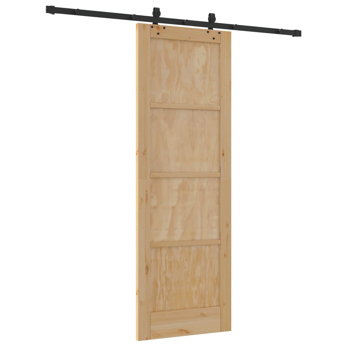 Schiebetür Natürlich und Schwarz 73,5 x 211 cm