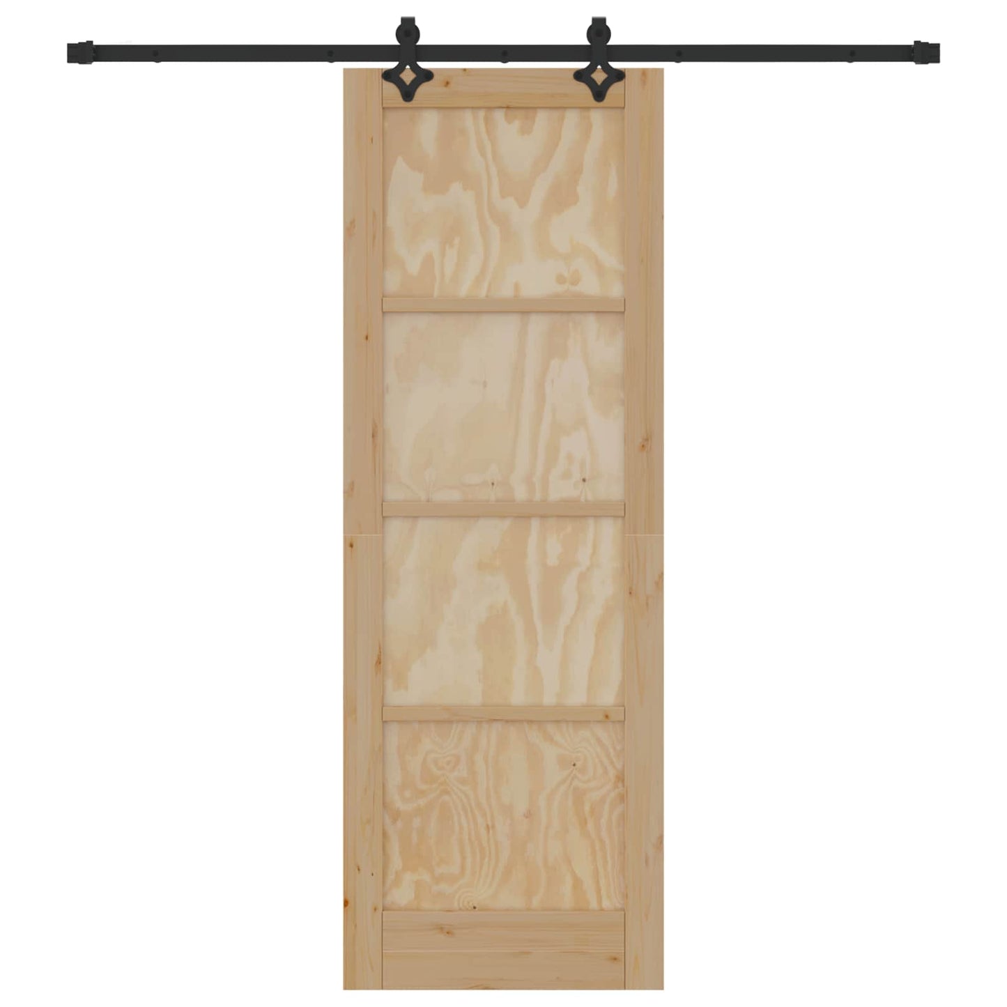 Schiebetür Natürlich und Schwarz 73,5 x 211 cm