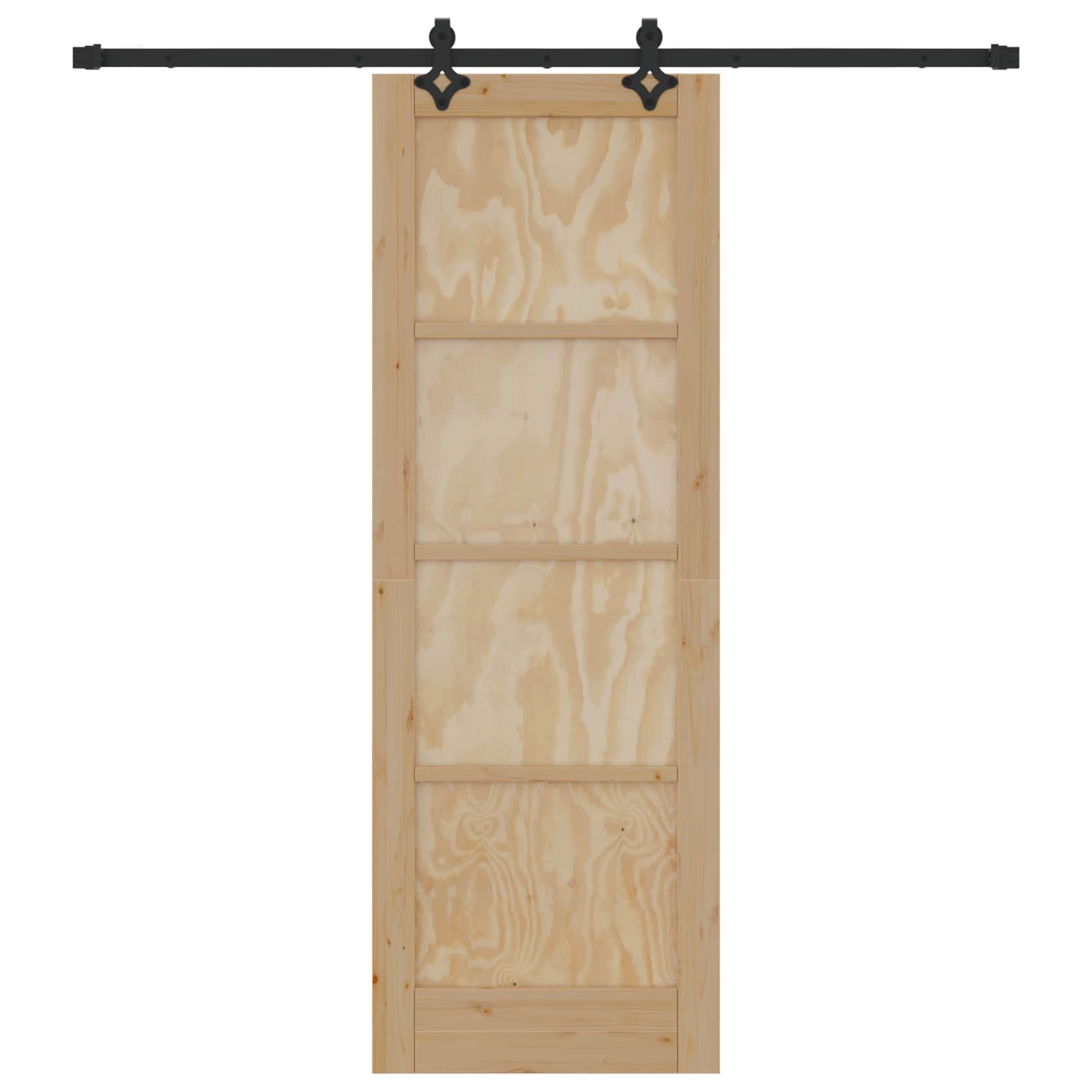 Schiebetür Natürlich und Schwarz 73,5 x 211 cm