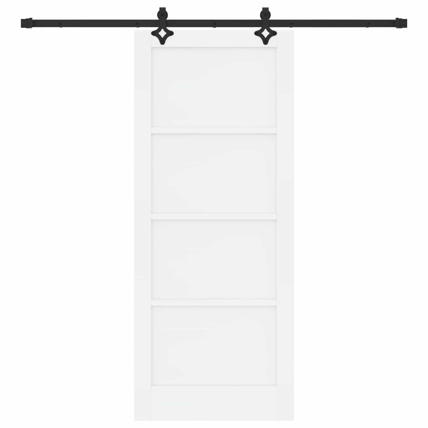 Schiebetür Weiß und Schwarz 83 x 202 cm Massives Kiefernholz