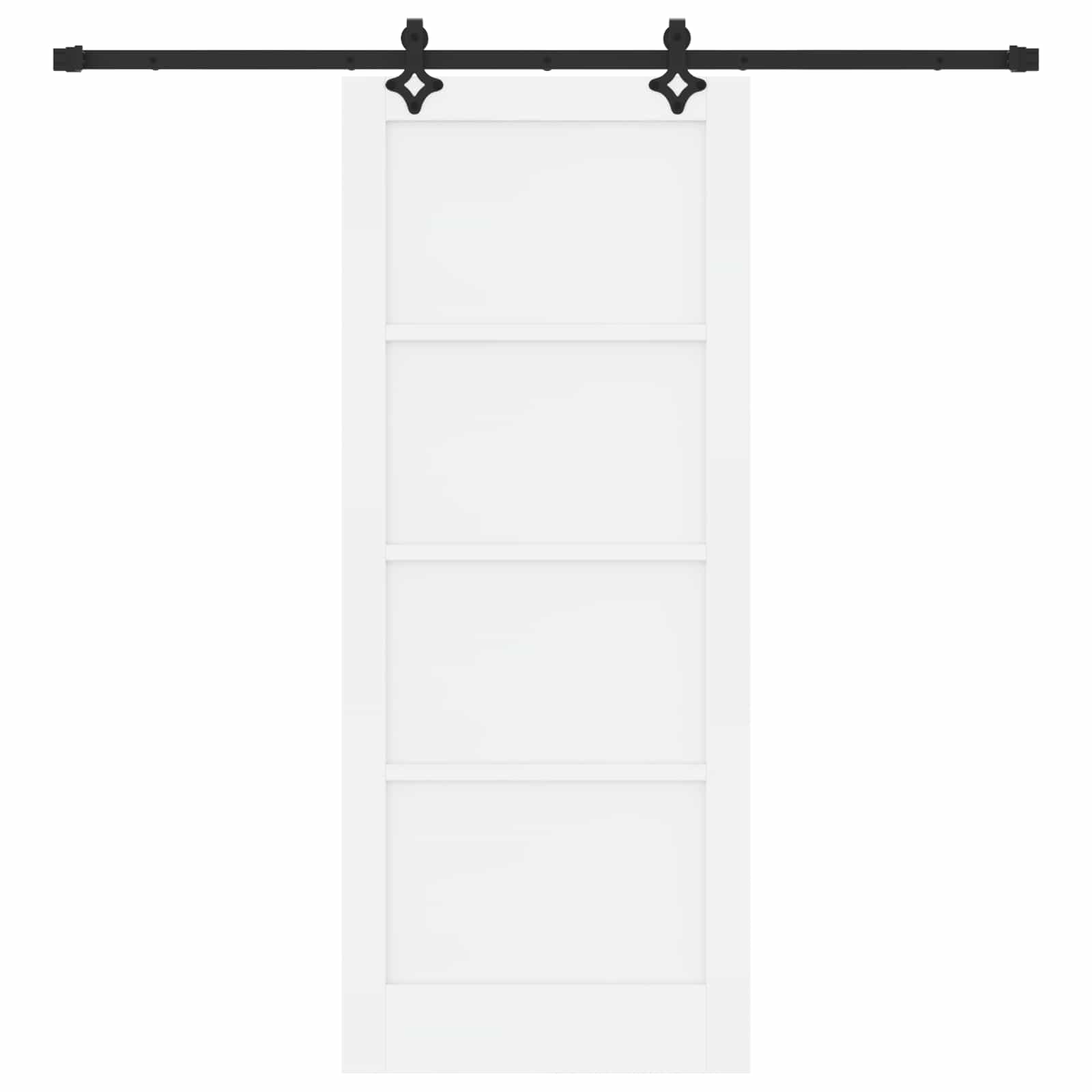 Schiebetür Weiß und Schwarz 83 x 202 cm Massives Kiefernholz