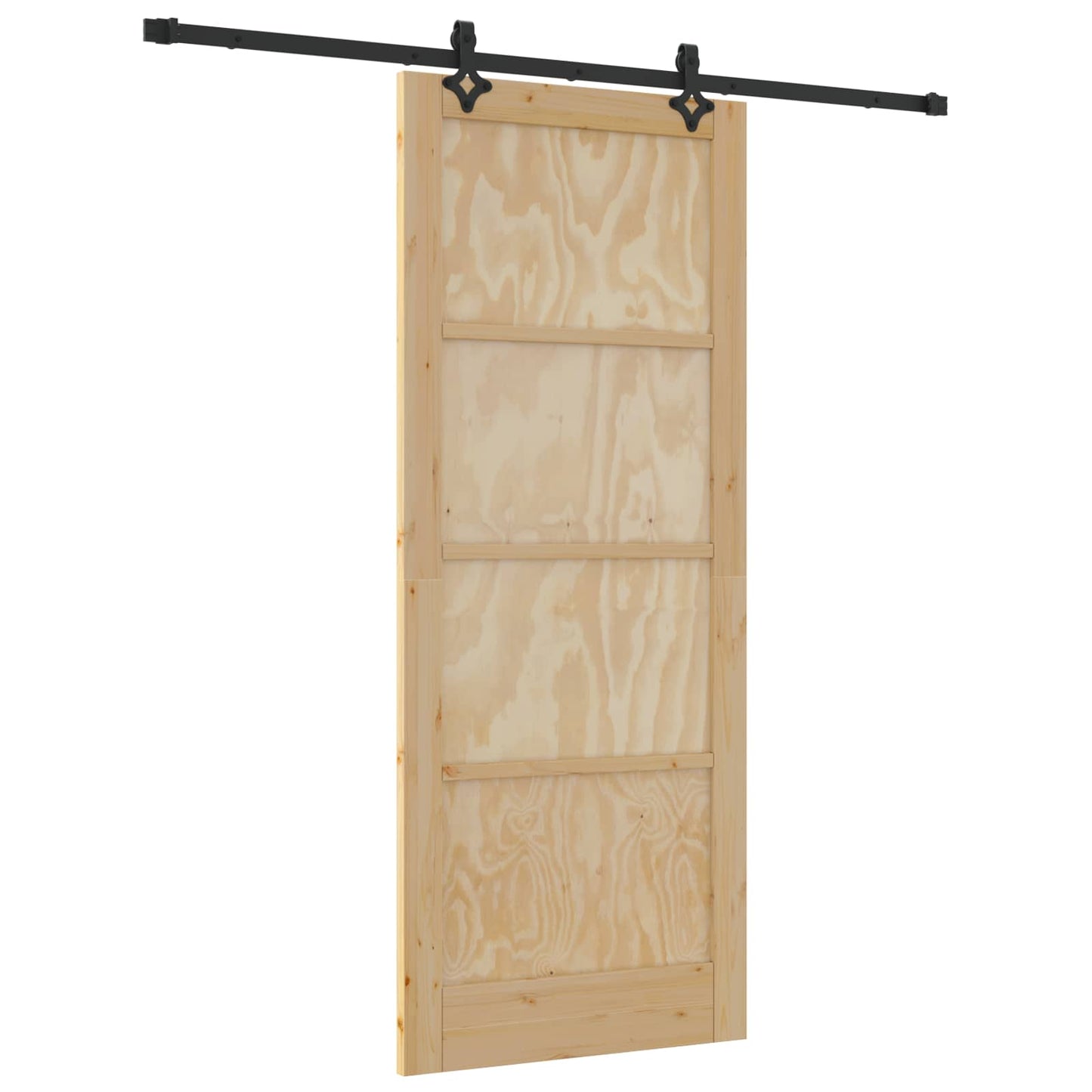 Schiebetür Natürlich und Schwarz 86 x 211 cm