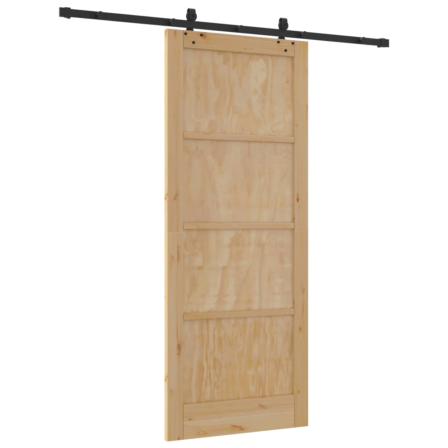 Schiebetür Natürlich und Schwarz 86 x 211 cm