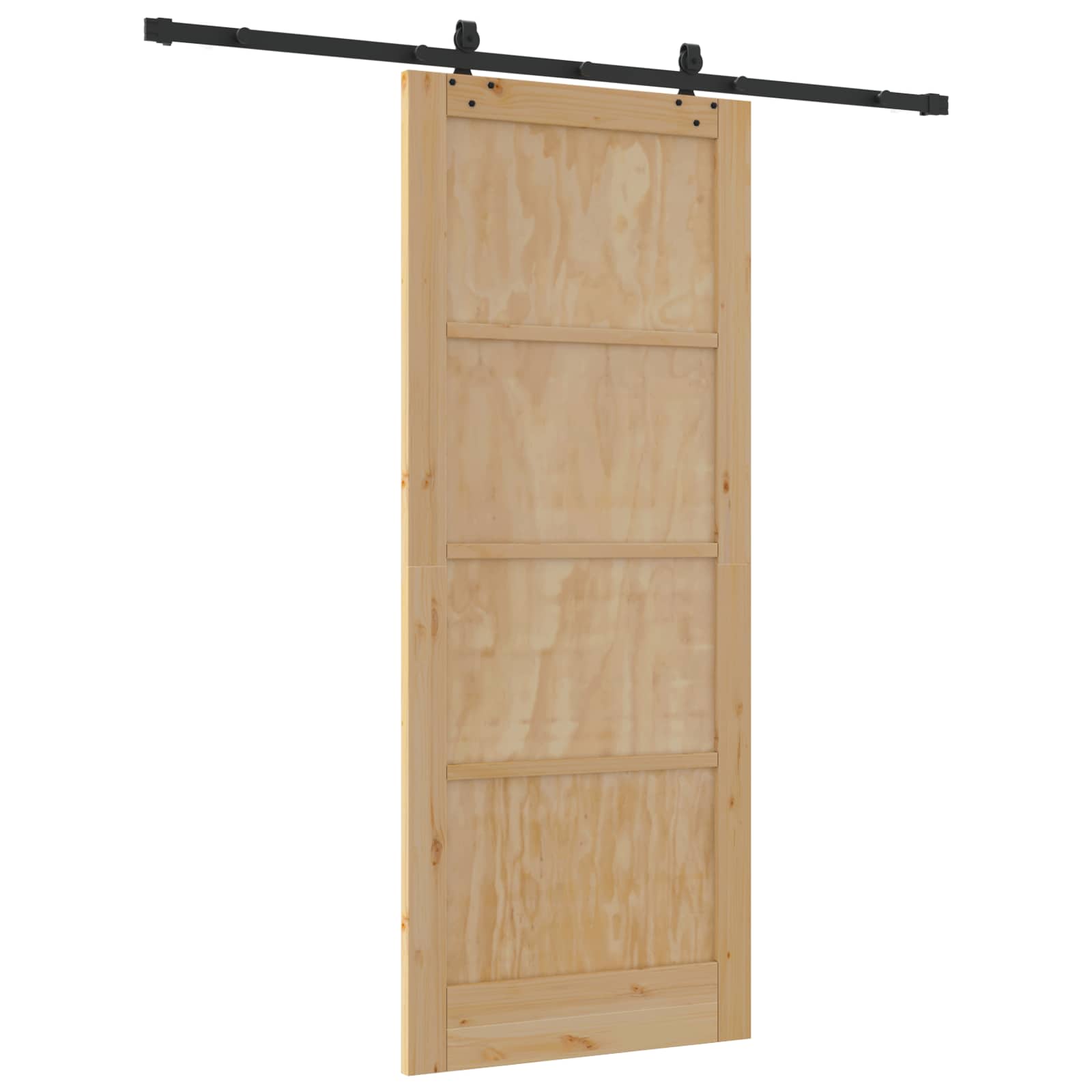 Schiebetür Natürlich und Schwarz 86 x 211 cm
