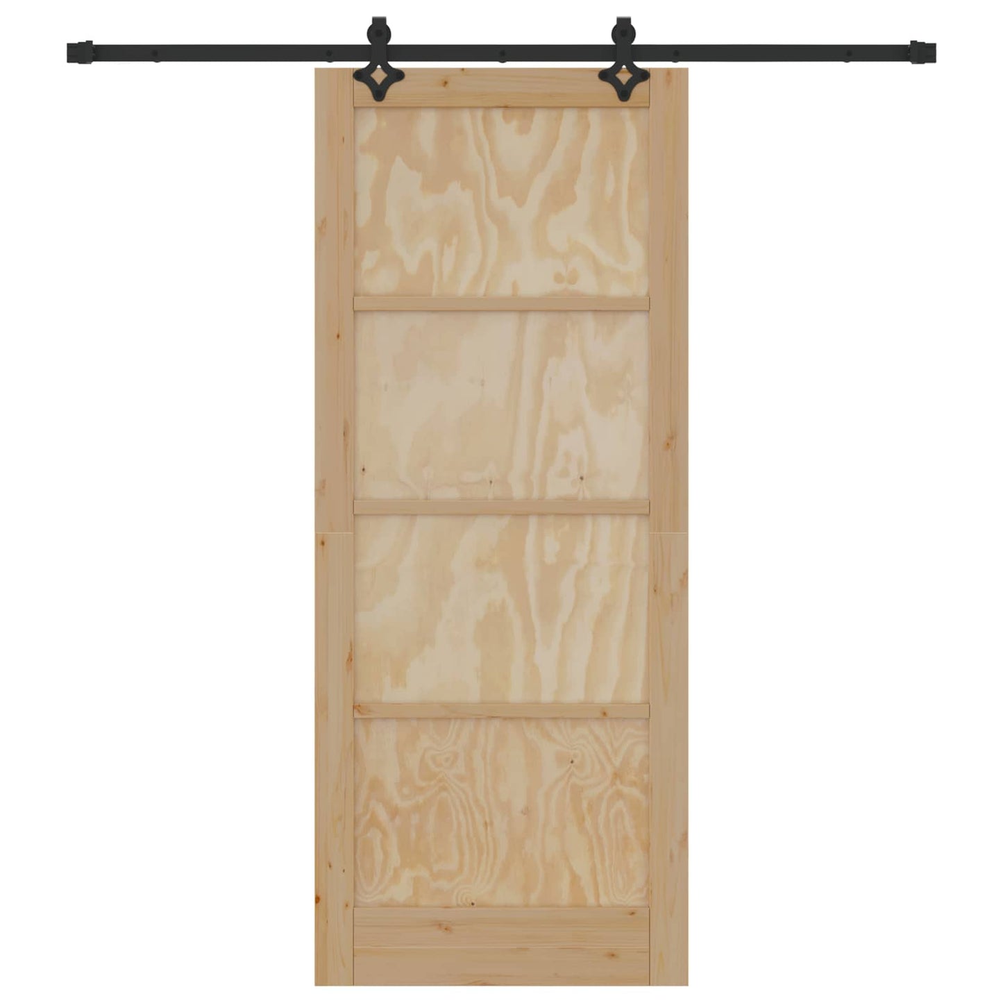 Schiebetür Natürlich und Schwarz 86 x 211 cm