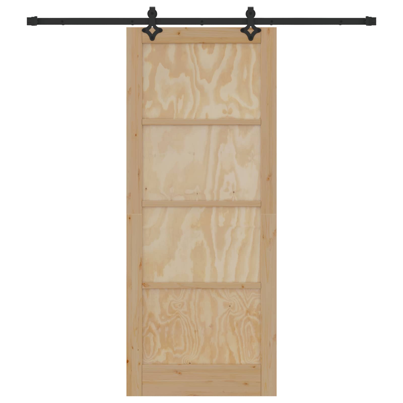 Schiebetür Natürlich und Schwarz 86 x 211 cm