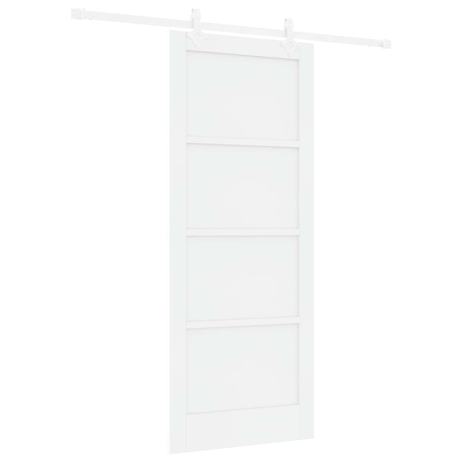 Schiebetür Weiß 83 x 202 cm Massives Kiefernholz