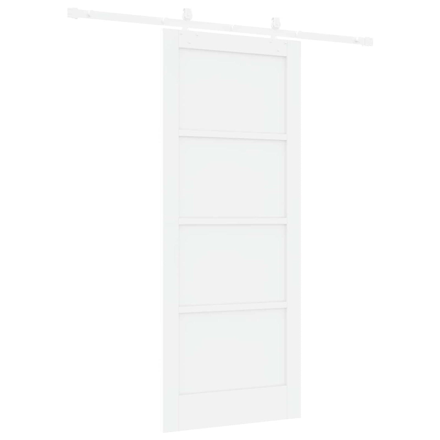 Schiebetür Weiß 83 x 202 cm Massives Kiefernholz