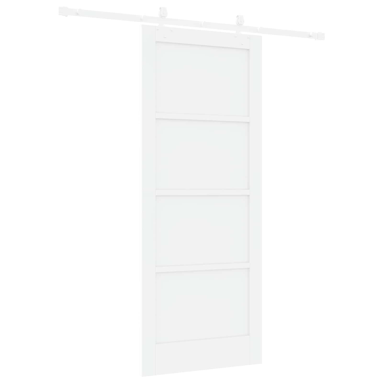 Schiebetür Weiß 83 x 202 cm Massives Kiefernholz