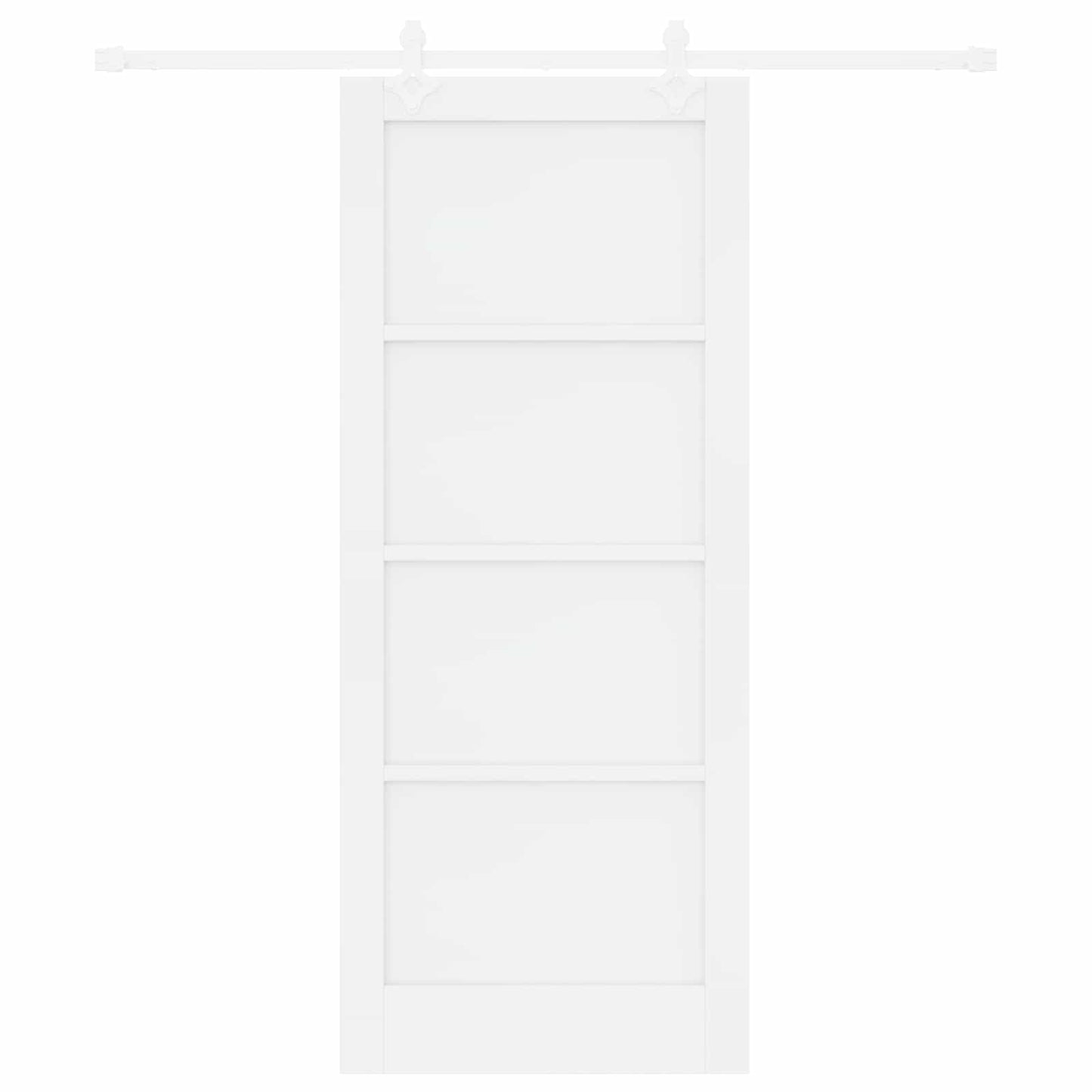 Schiebetür Weiß 83 x 202 cm Massives Kiefernholz