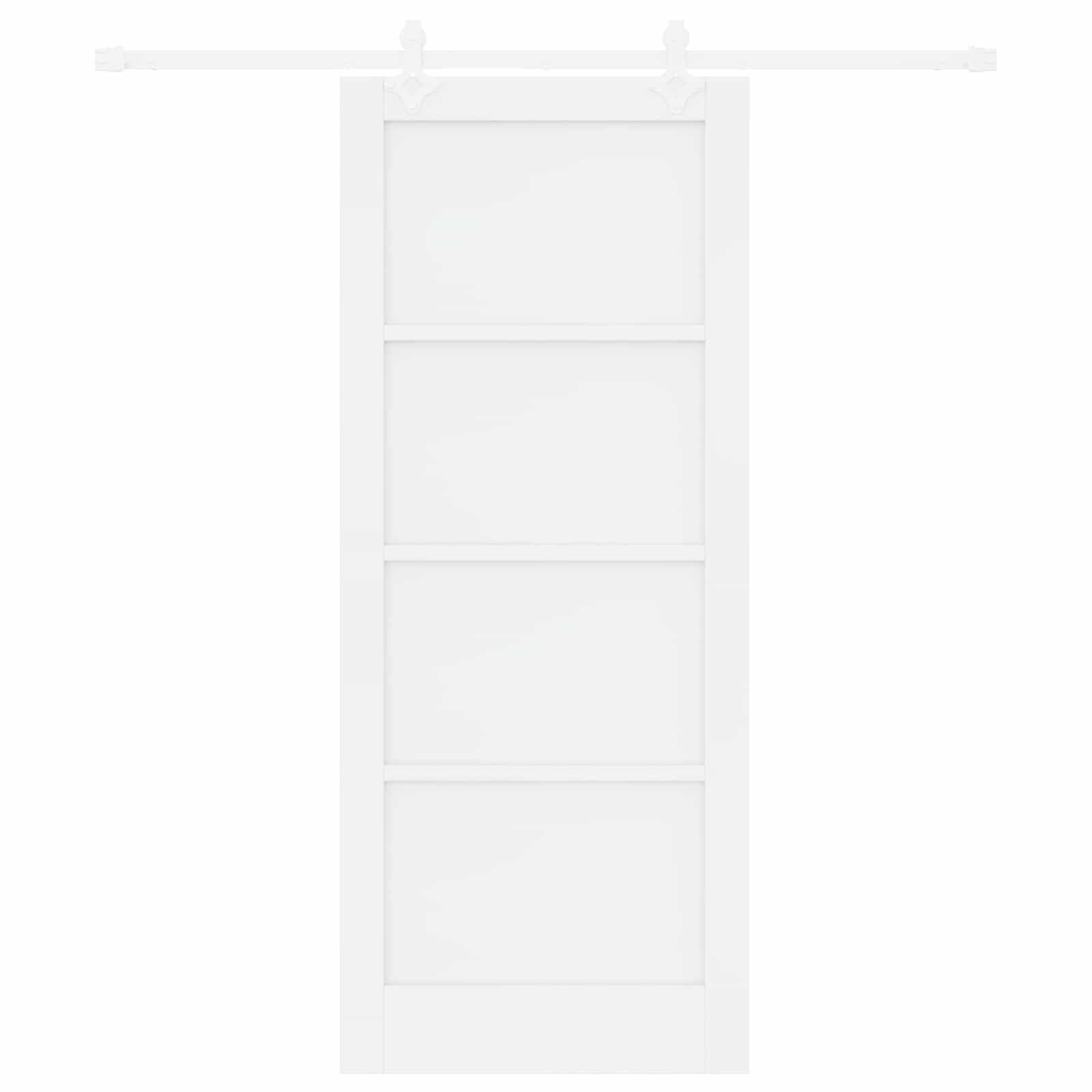 Schiebetür Weiß 83 x 202 cm Massives Kiefernholz