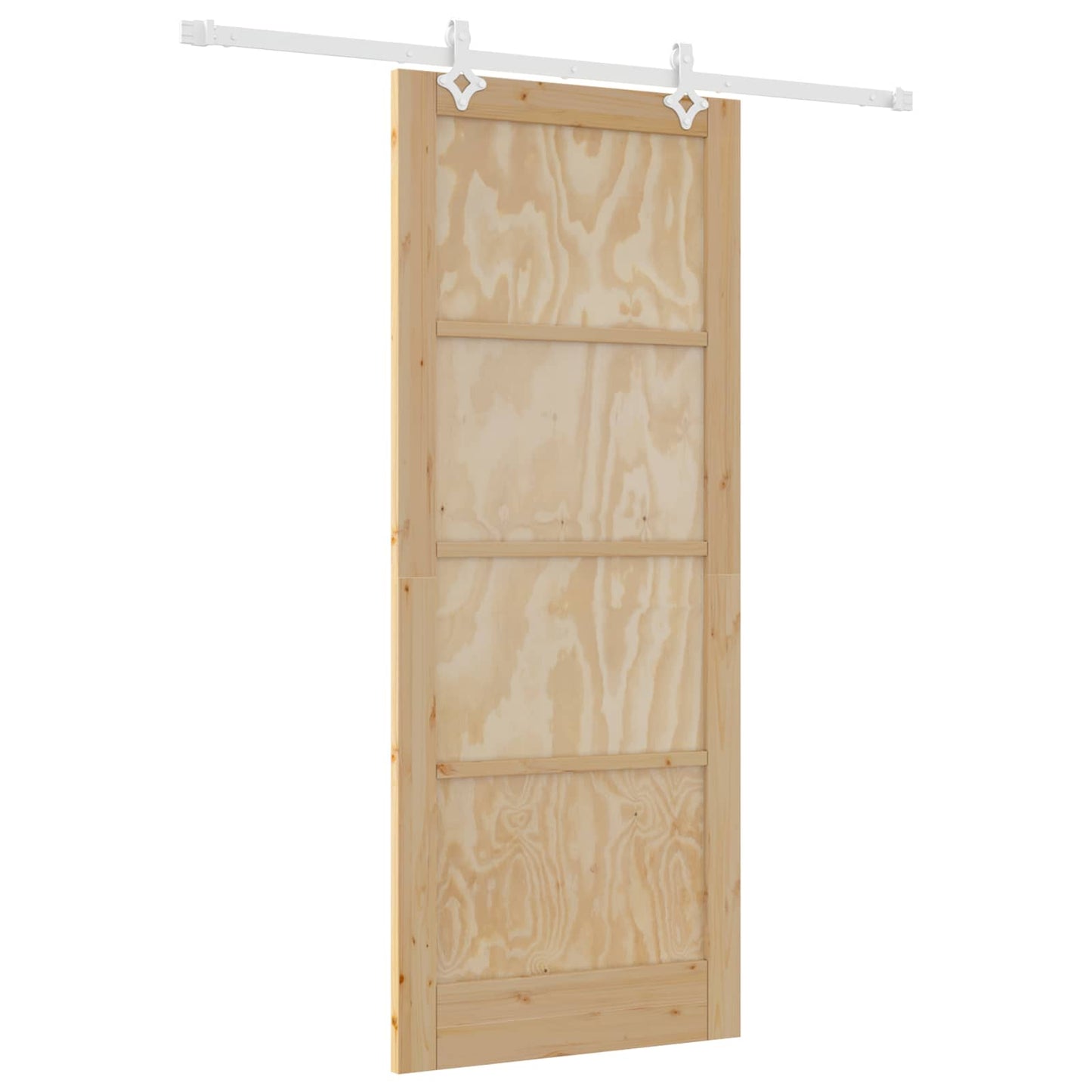 Schiebetür Natürlich und Weiß 86 x 211 cm Massives Kiefernholz