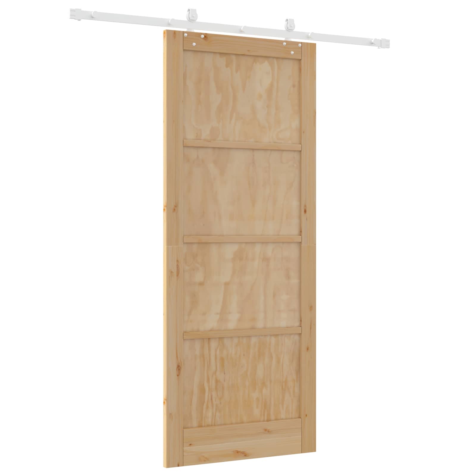 Schiebetür Natürlich und Weiß 86 x 211 cm Massives Kiefernholz