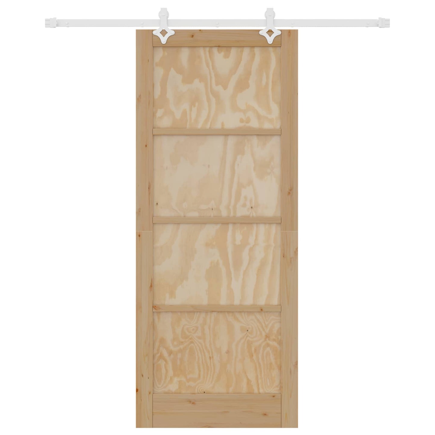 Schiebetür Natürlich und Weiß 86 x 211 cm Massives Kiefernholz