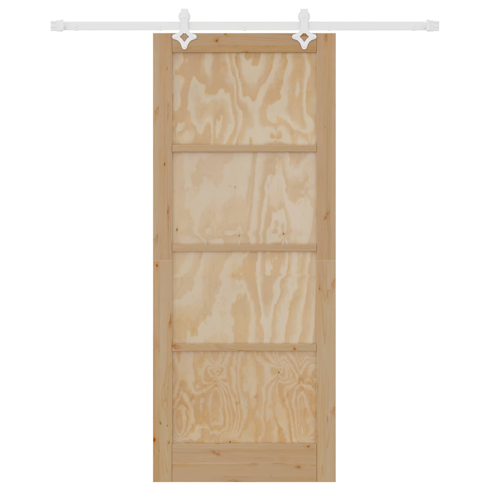 Schiebetür Natürlich und Weiß 86 x 211 cm Massives Kiefernholz