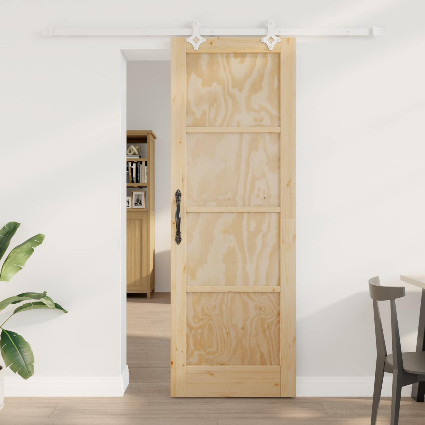 Schiebetür Natürlich und Weiß 73,5 x 211 cm