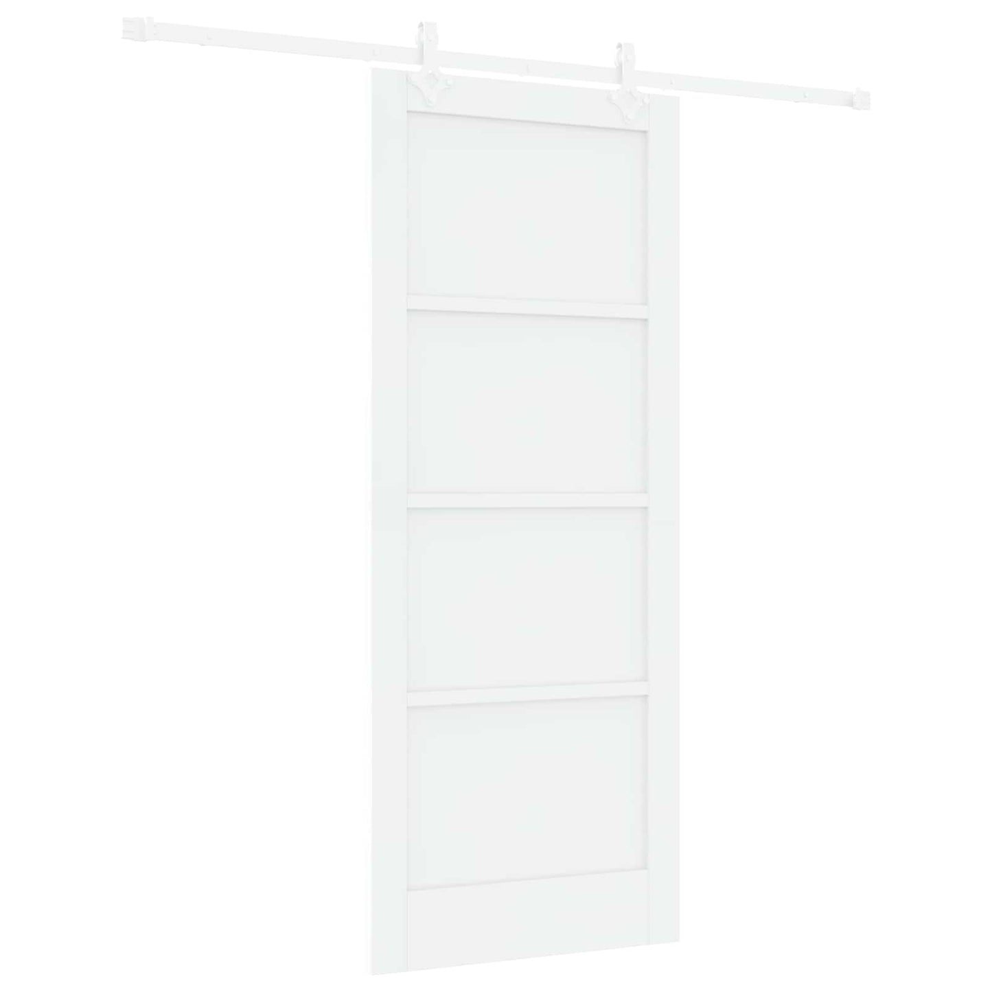 Schiebetür Weiß 83 x 202 cm Massives Kiefernholz
