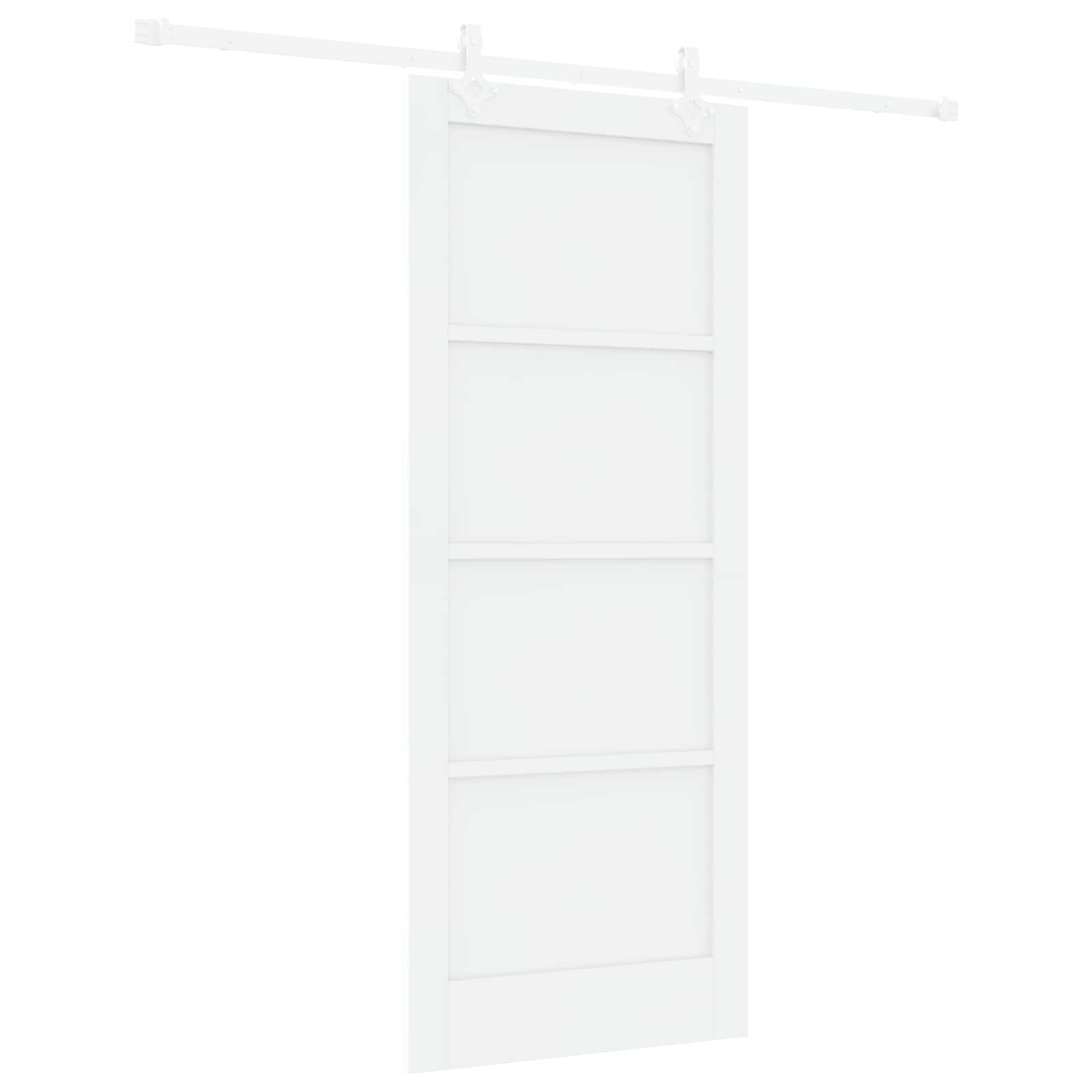 Schiebetür Weiß 83 x 202 cm Massives Kiefernholz